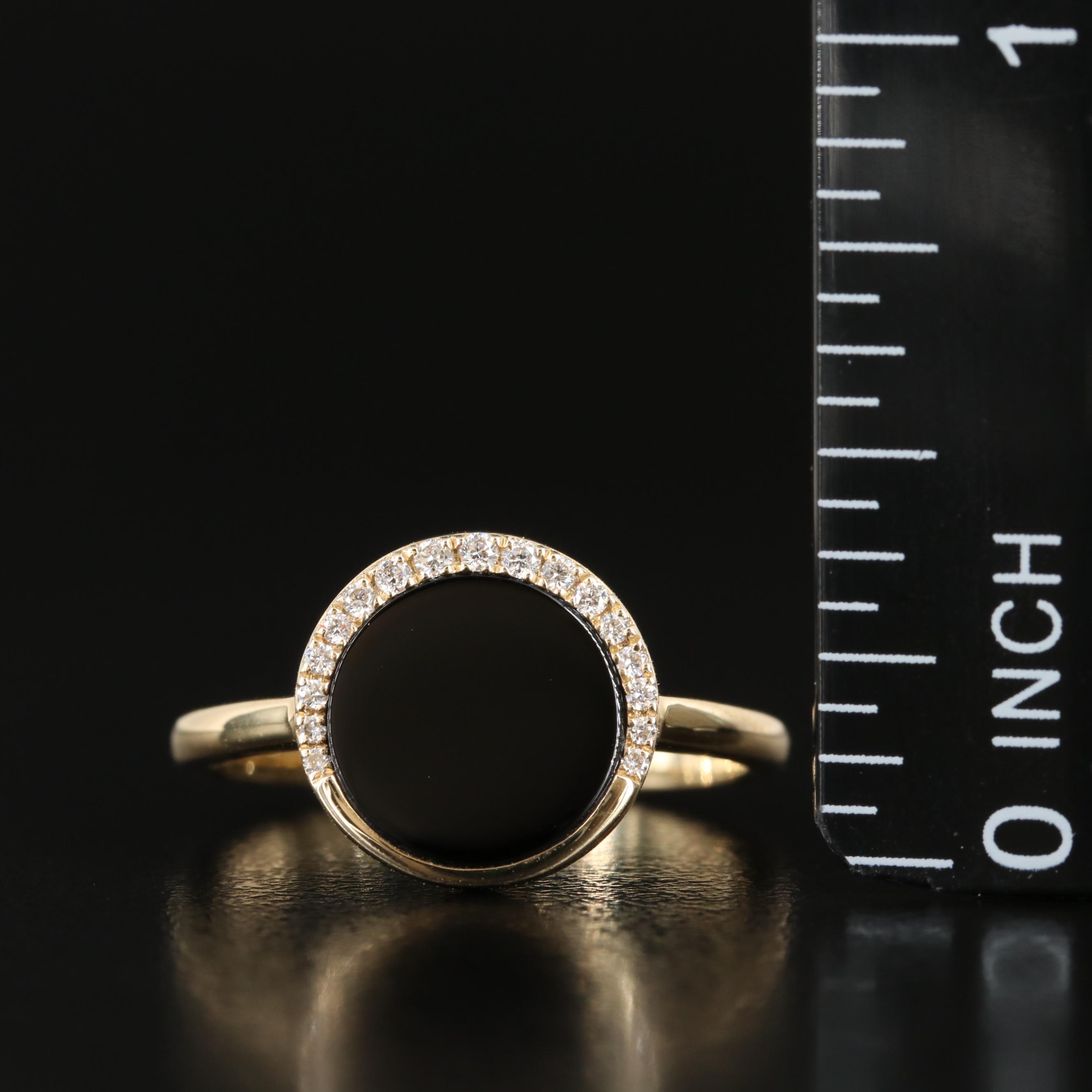 EFFY 14K Black Onyx with Diamond Detail Ring