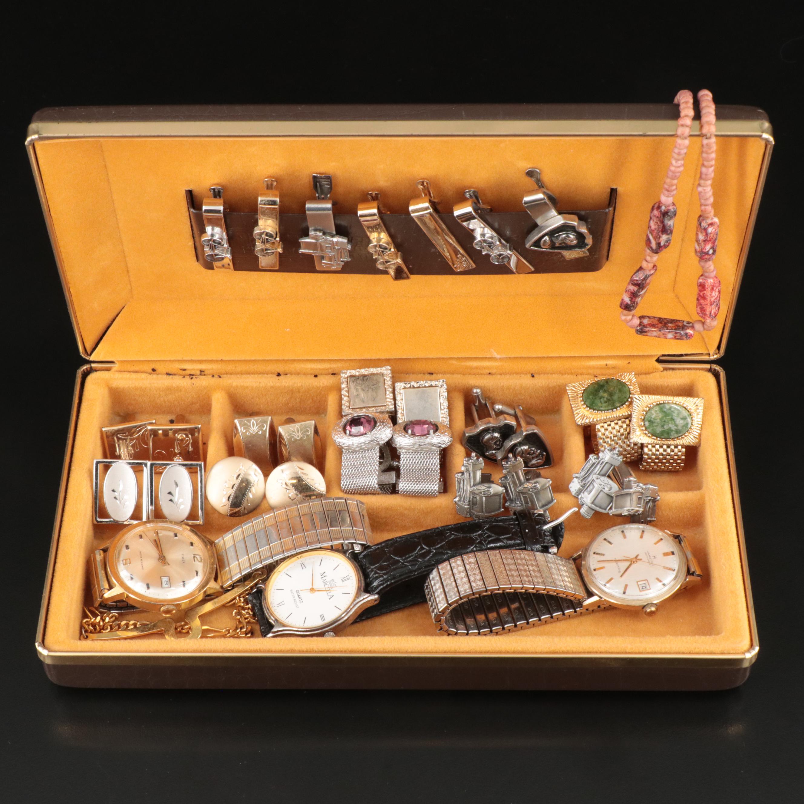 Mens Jewelry Including Serpentine, Watches and Rhinestones