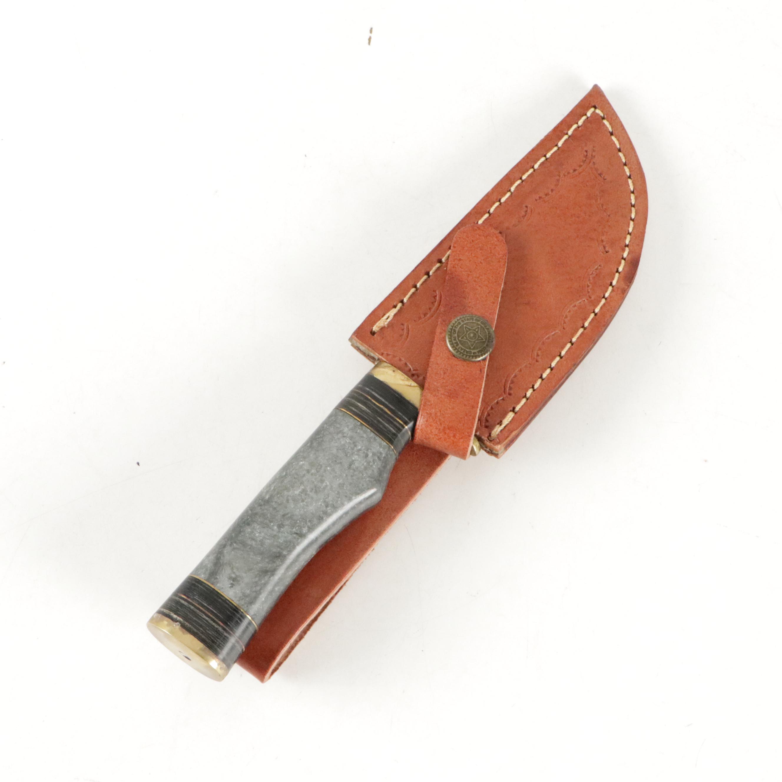 Hand-Crafted Damascus Steel Fixed Blade Ulu, Folding and Fixed Blade Knife