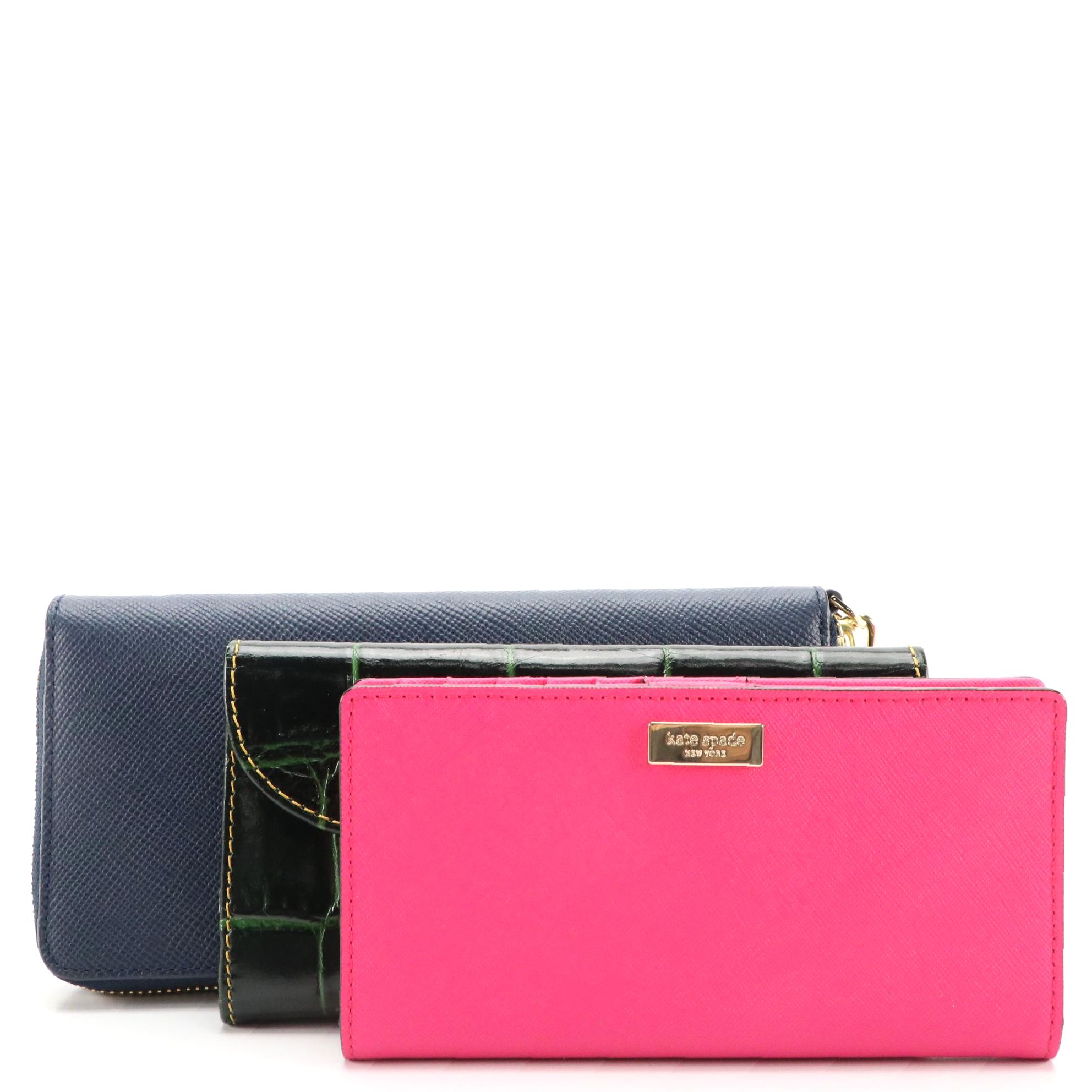 Tory Burch, Dooney & Bourke, and Kate Spade Long Wallets in Textured Leather