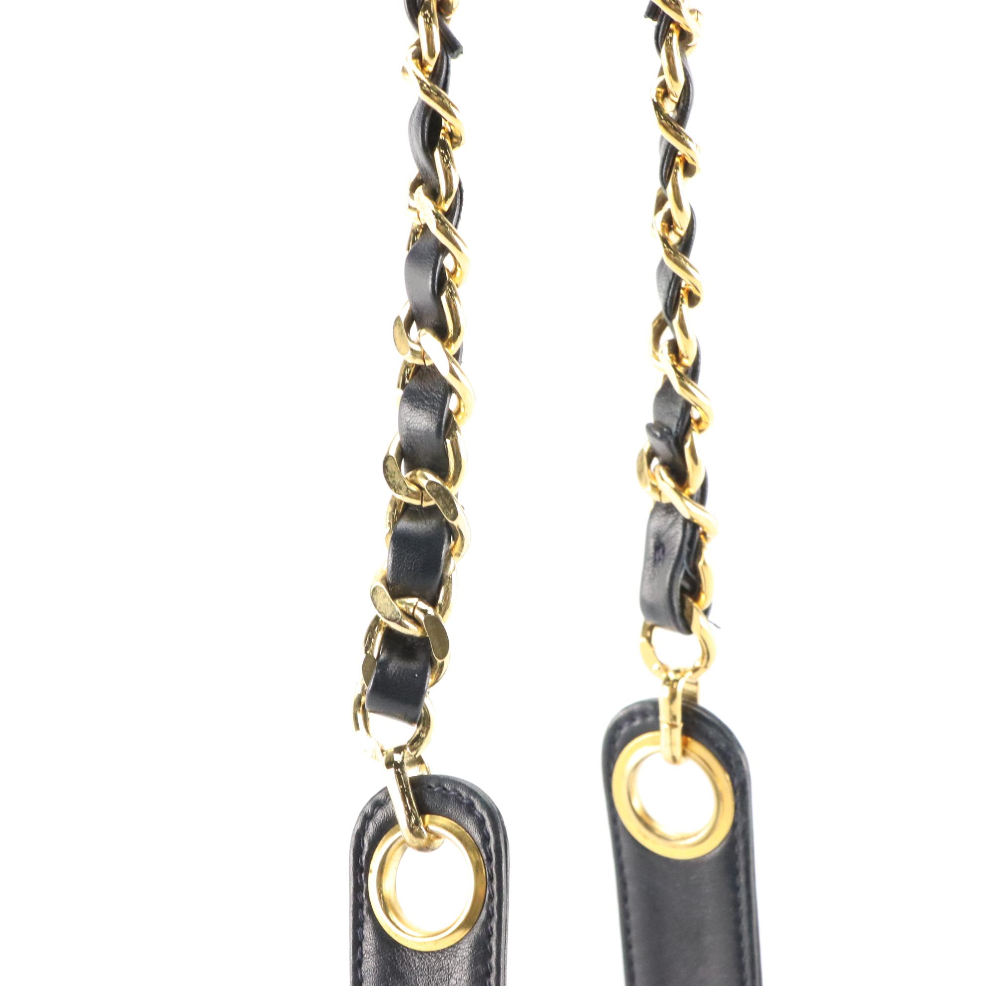 Chanel CC Mini Drawstring Bucket Bag in Navy Lambskin Leather with Zip Pouch