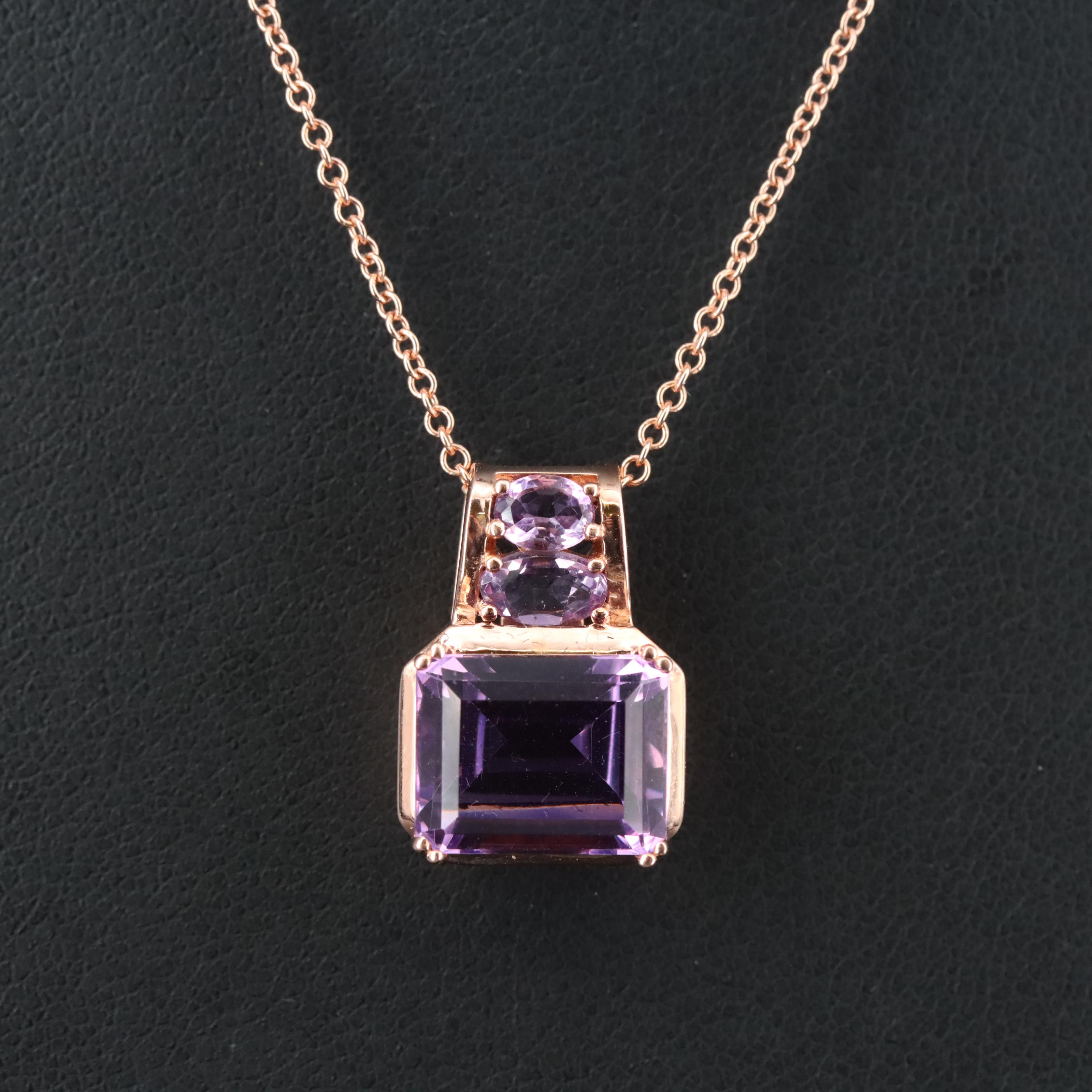 EFFY 14K Rose Gold Amethyst Pendant Necklace