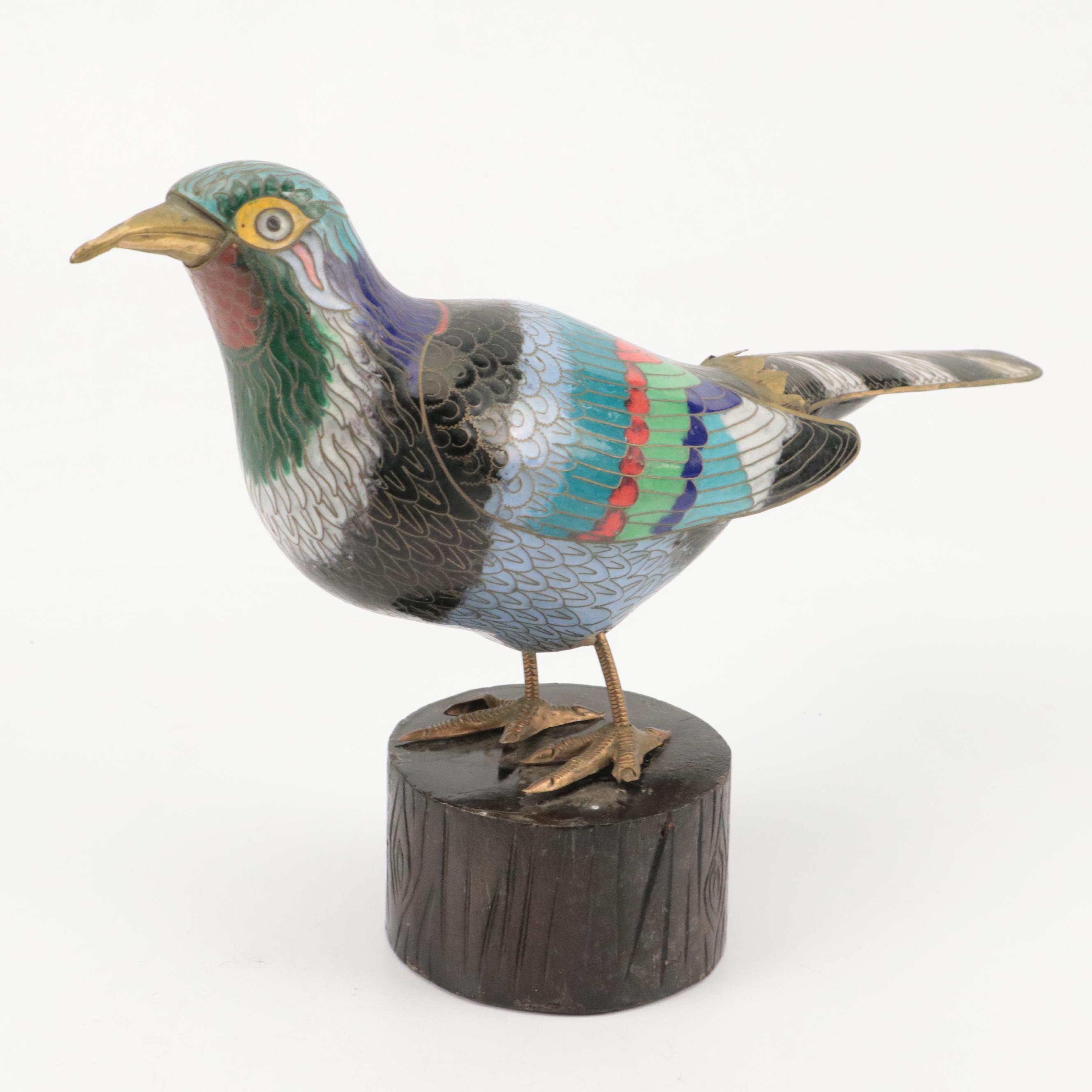 East Asian Cloisonné Bird Figurines