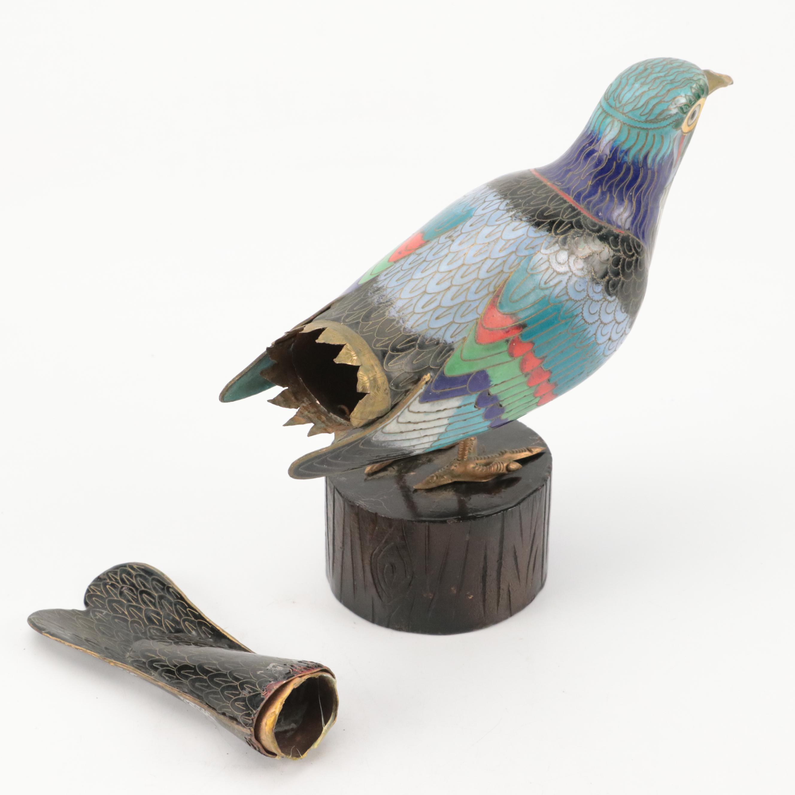 East Asian Cloisonné Bird Figurines
