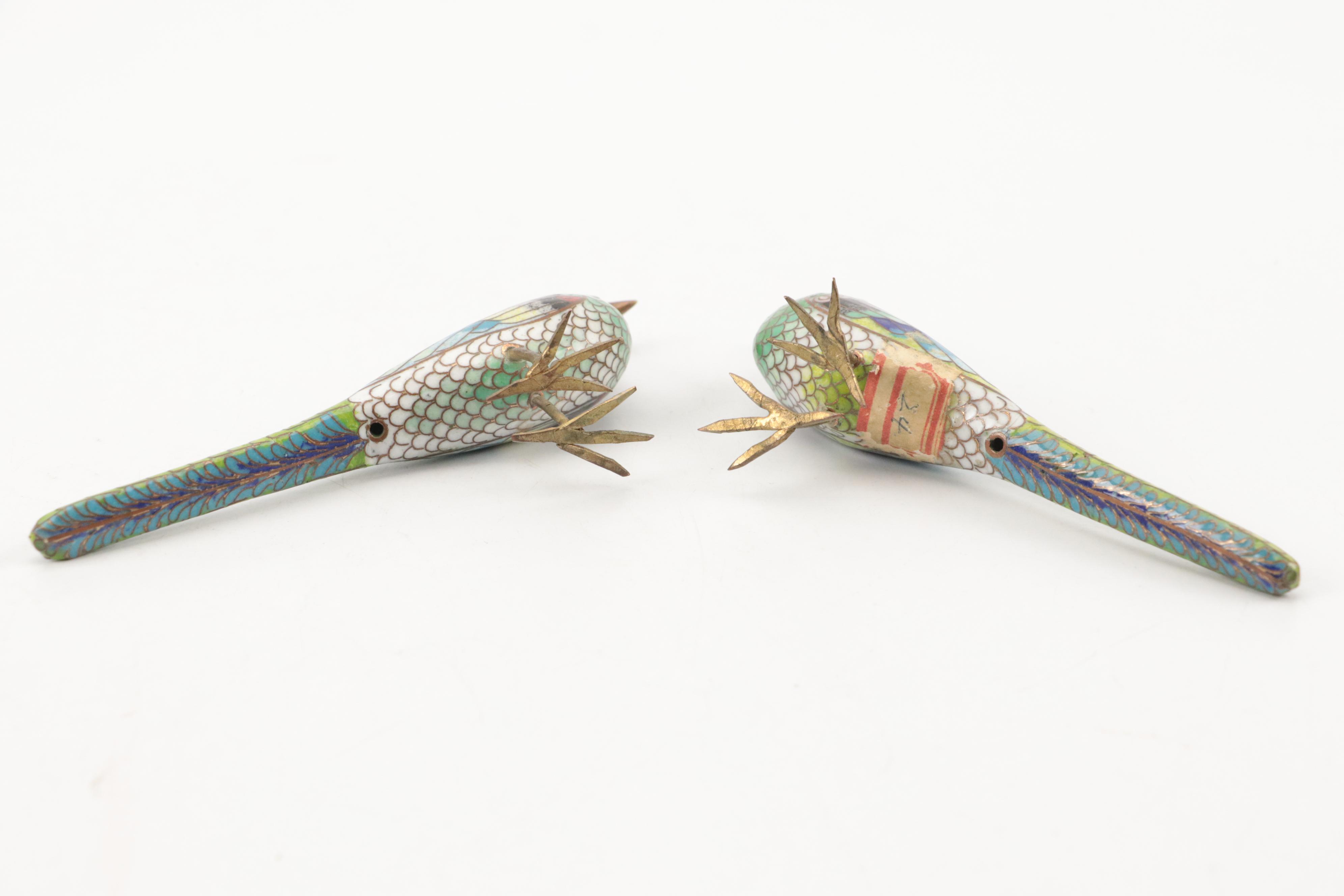 East Asian Cloisonné Bird Figurines