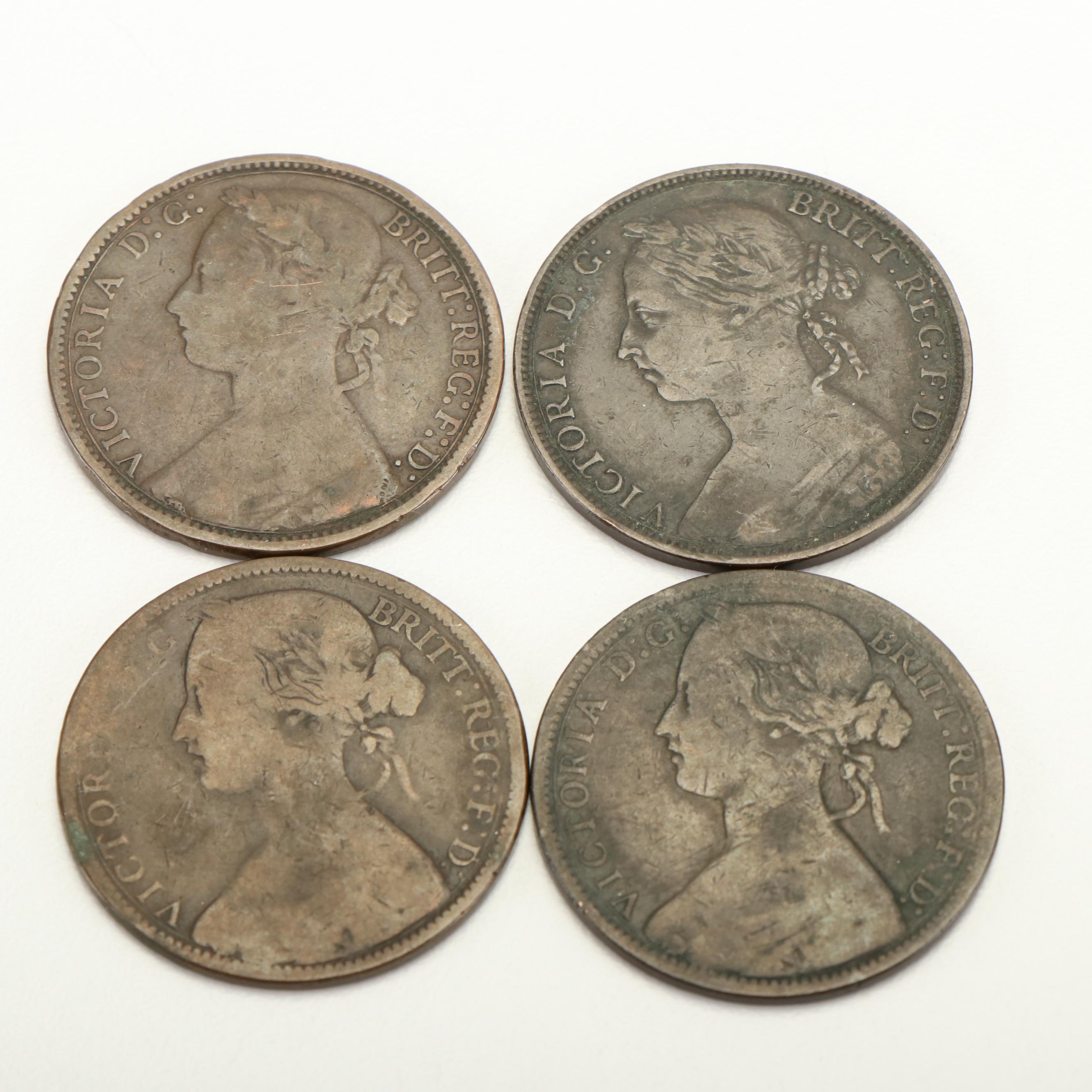 Collection of Twelve Large Copper European Coins From the 1800's