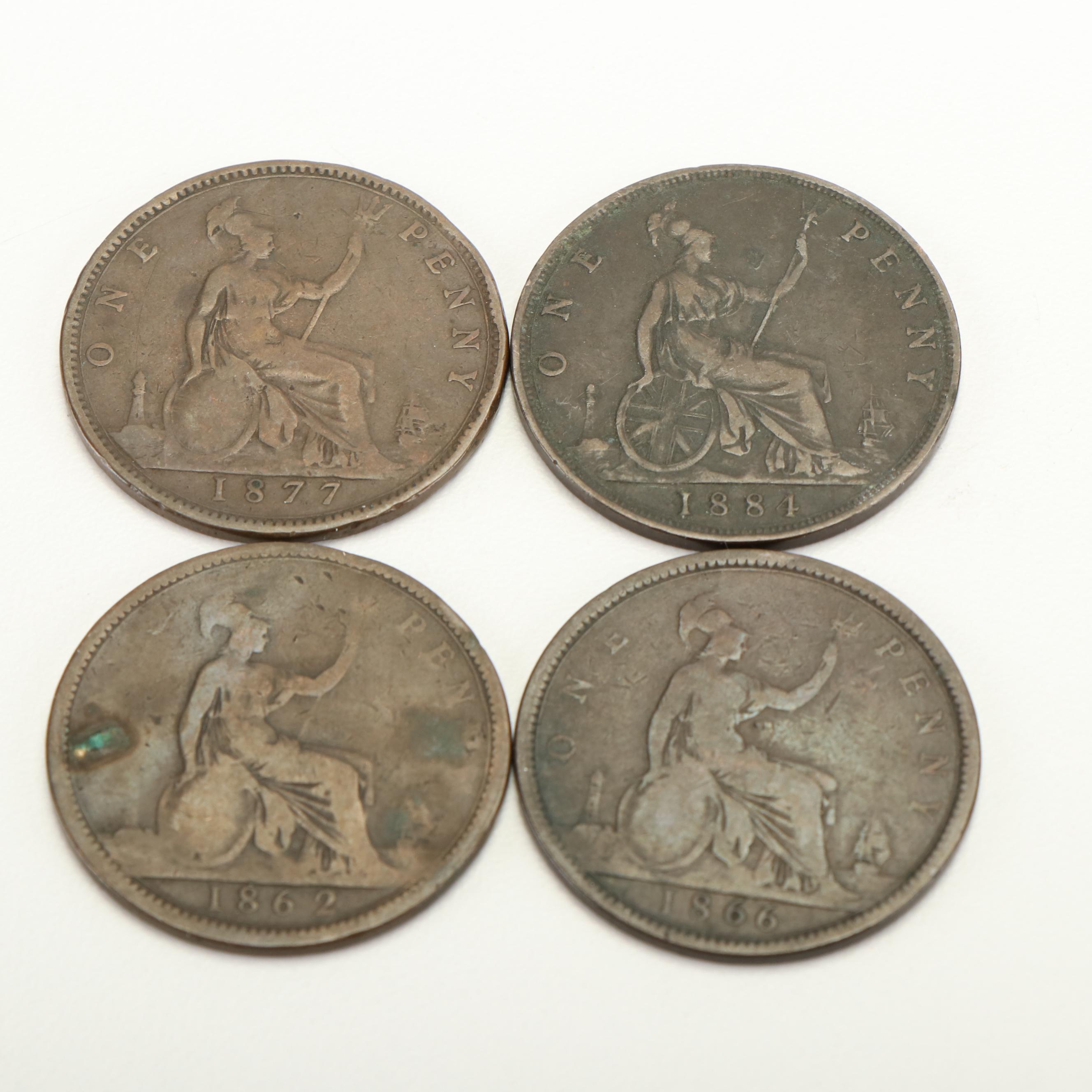 Collection of Twelve Large Copper European Coins From the 1800's