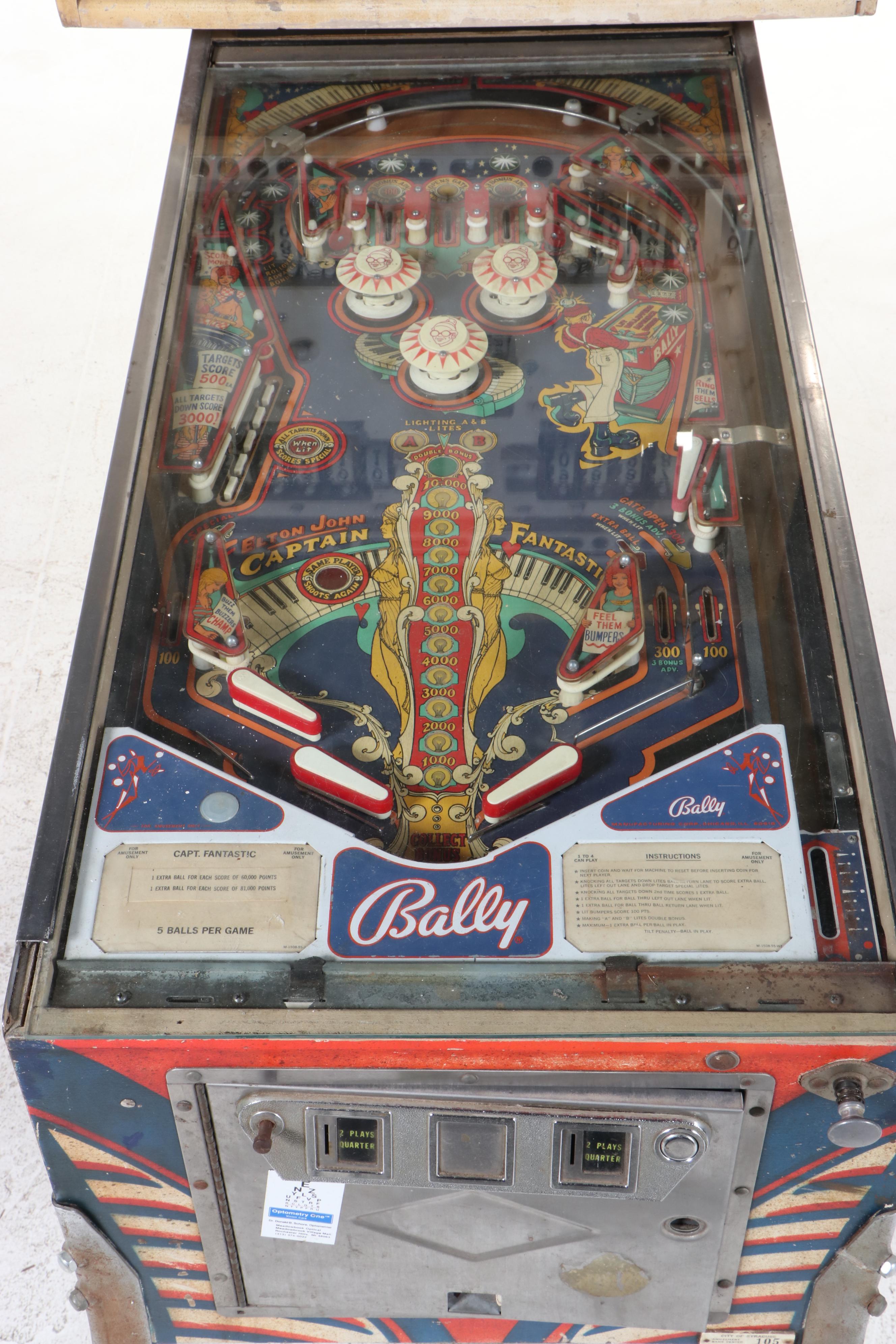 Bally Captain Fantastic Pinball Machine, 1979