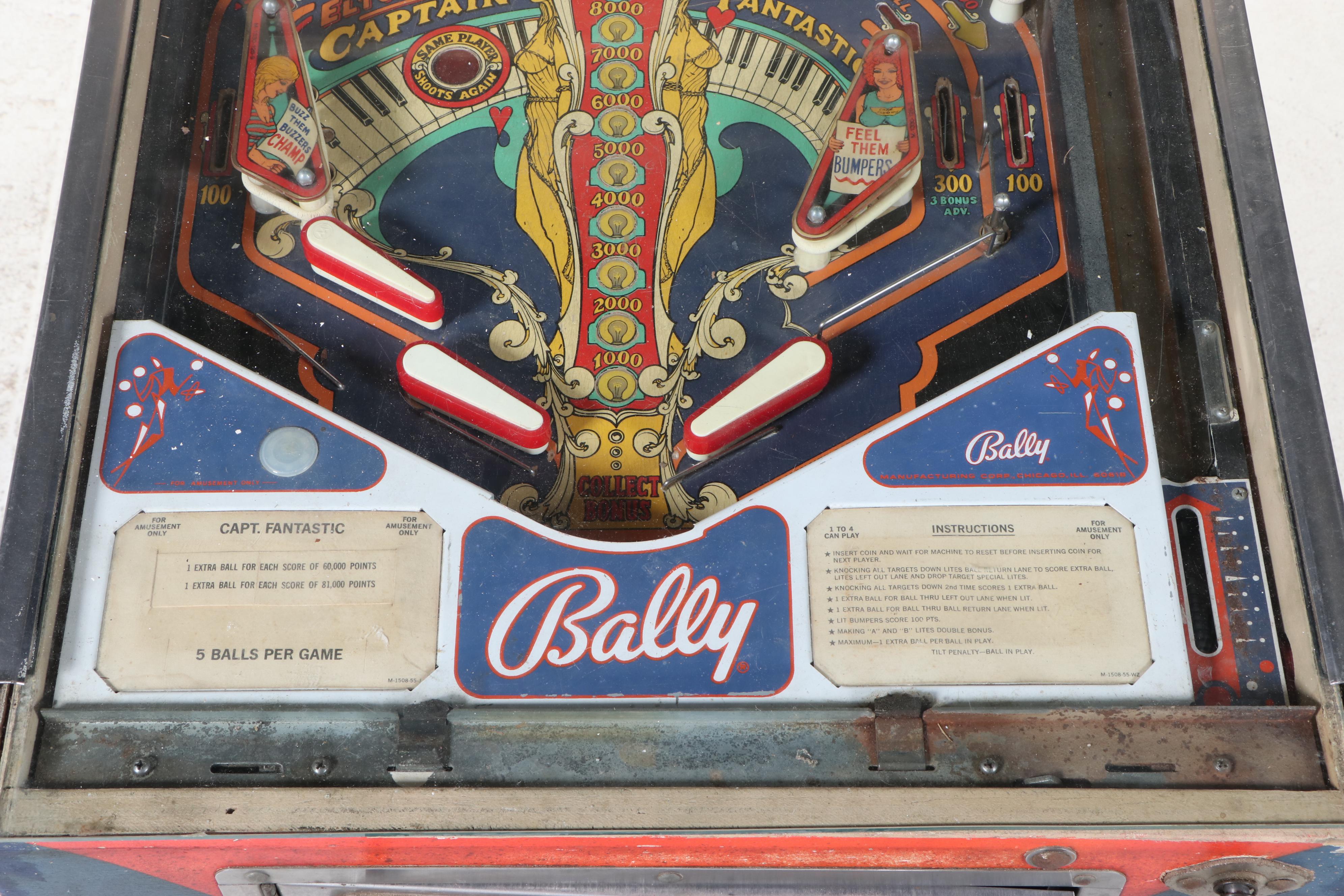 Bally Captain Fantastic Pinball Machine, 1979