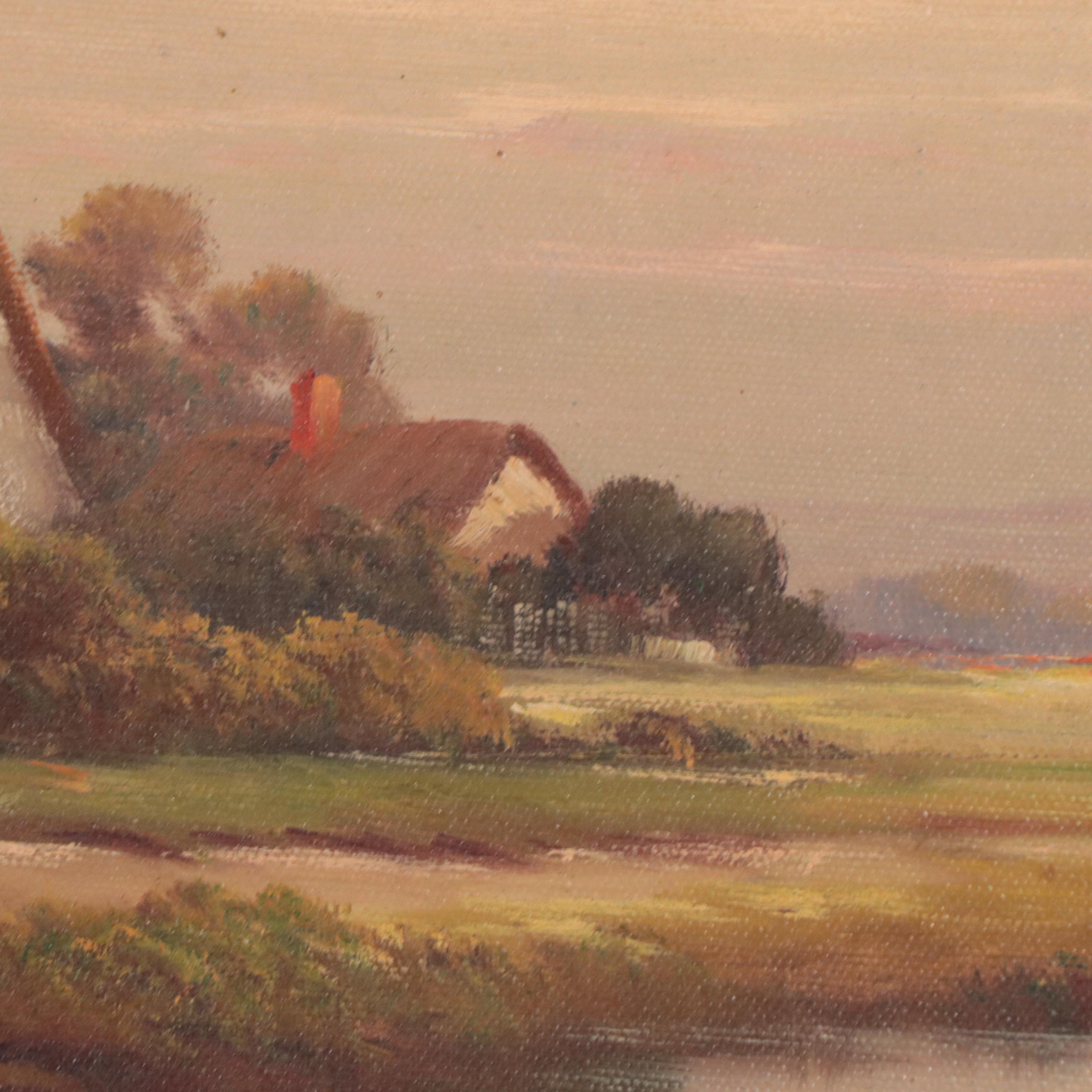 Augustus Spencer Landscape Oil Painting of a York Cottage