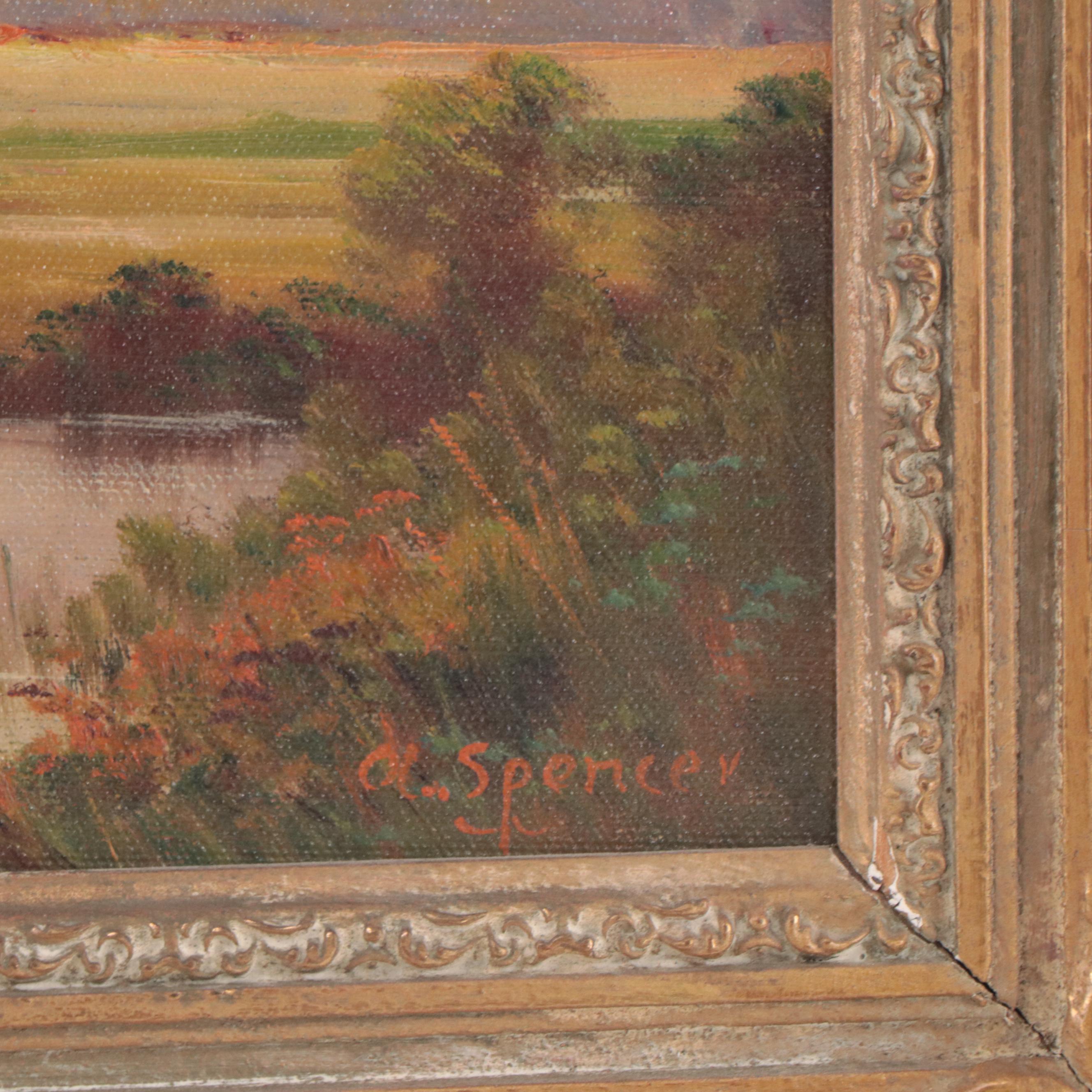 Augustus Spencer Landscape Oil Painting of a York Cottage