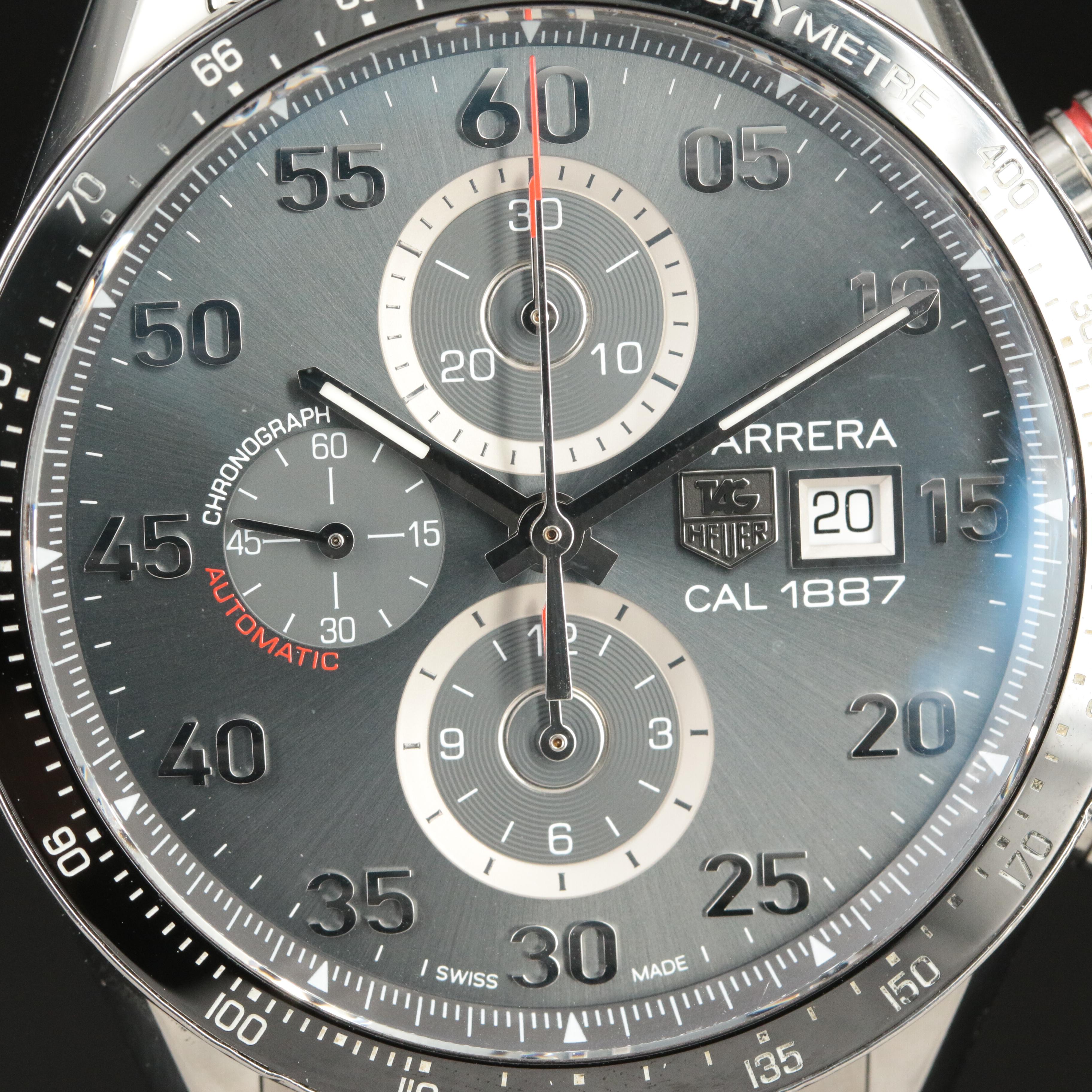 TAG Heuer Carrera Chronograph Calibre 1887 Anthracite Steel Automatic Watch
