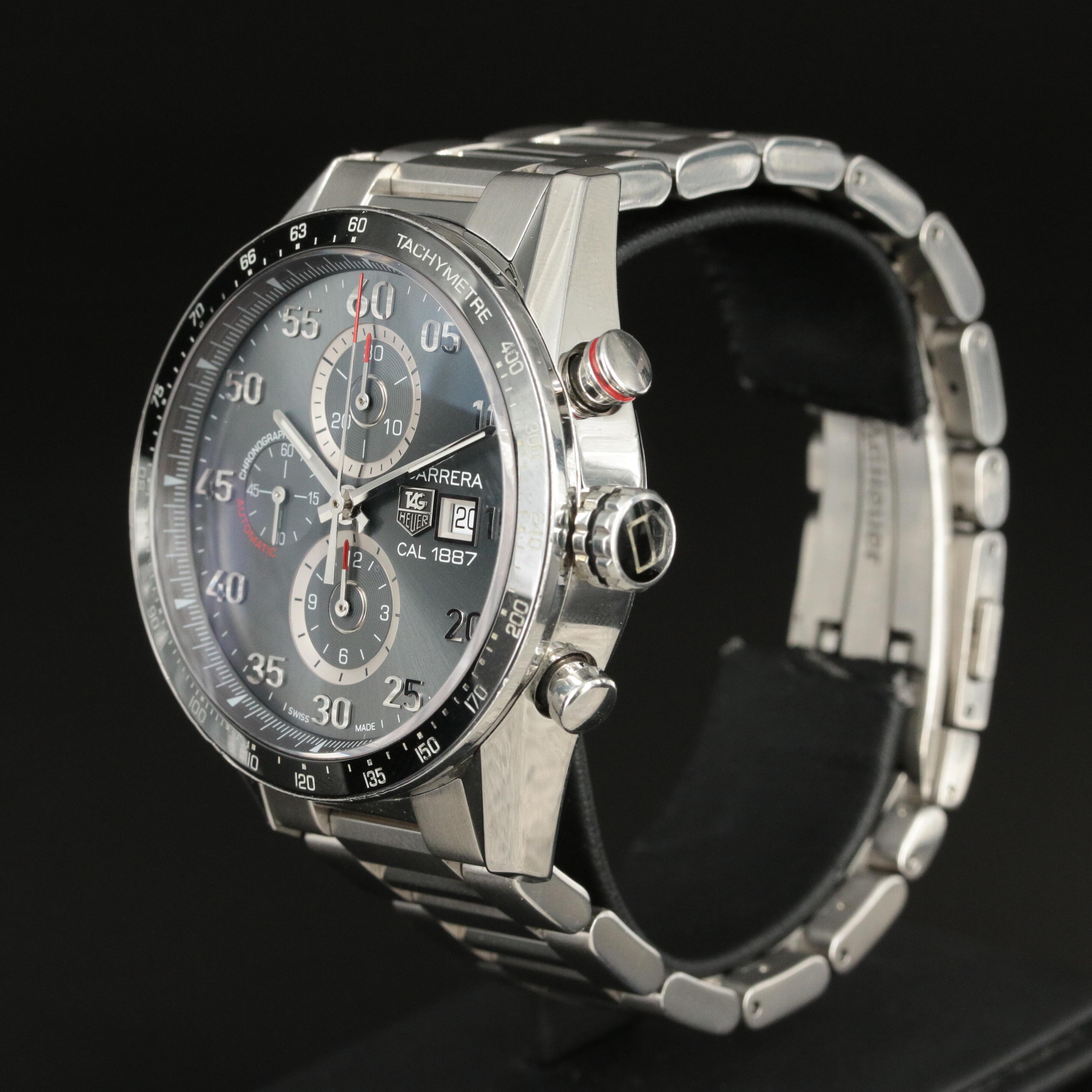 TAG Heuer Carrera Chronograph Calibre 1887 Anthracite Steel Automatic Watch