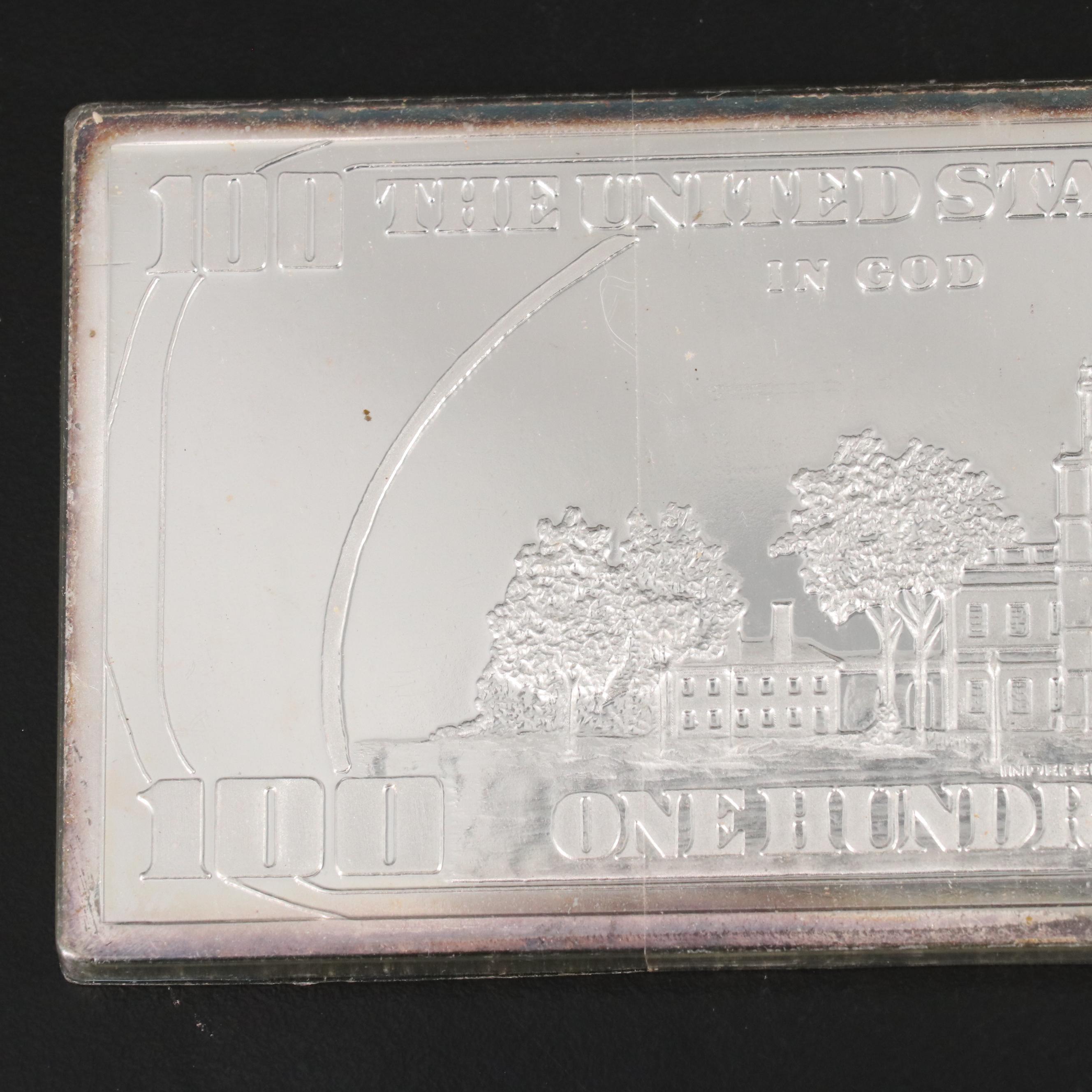 One Hundred Dollar Note Struck on 12 Ounces (One Troy Pound) of .999 Silver