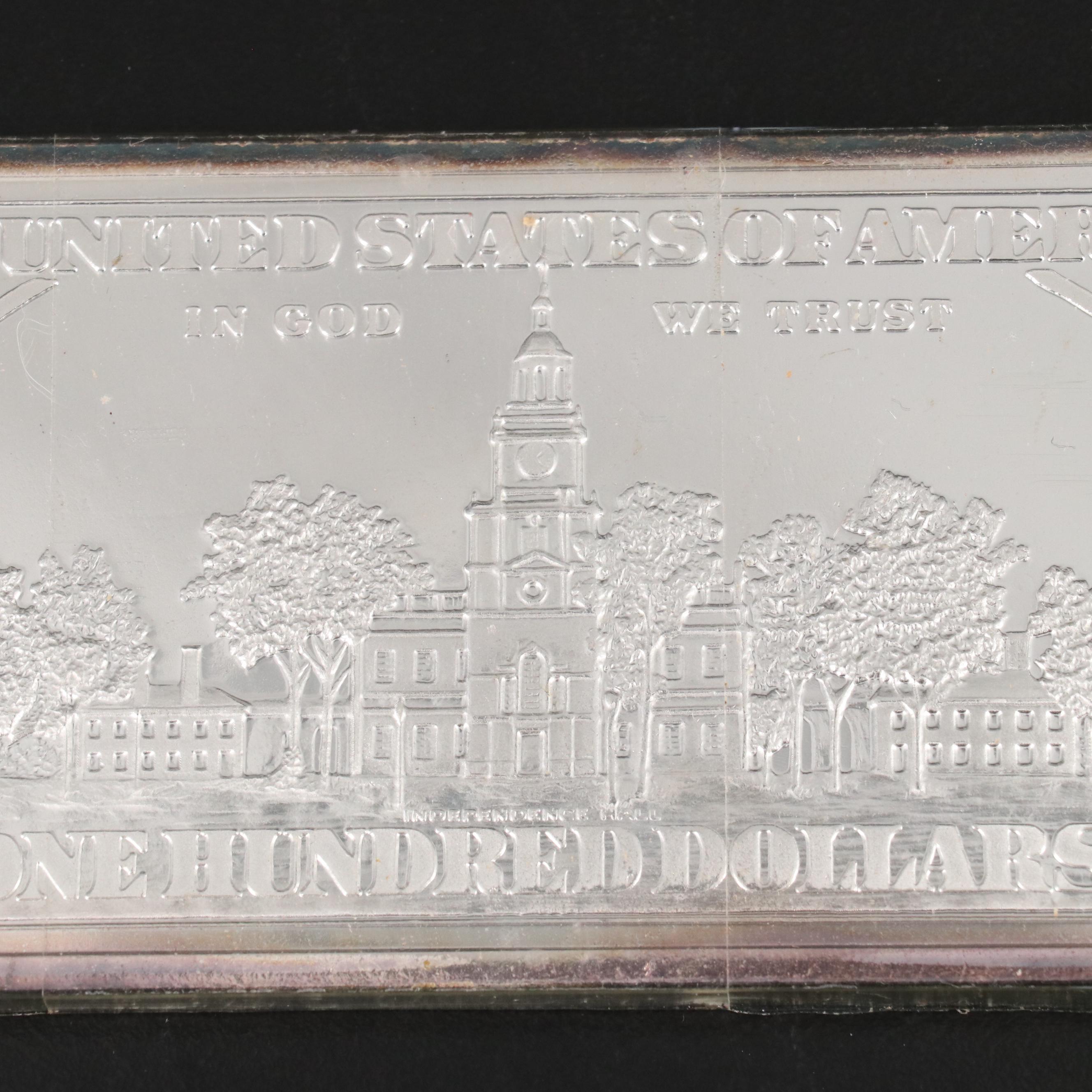 One Hundred Dollar Note Struck on 12 Ounces (One Troy Pound) of .999 Silver