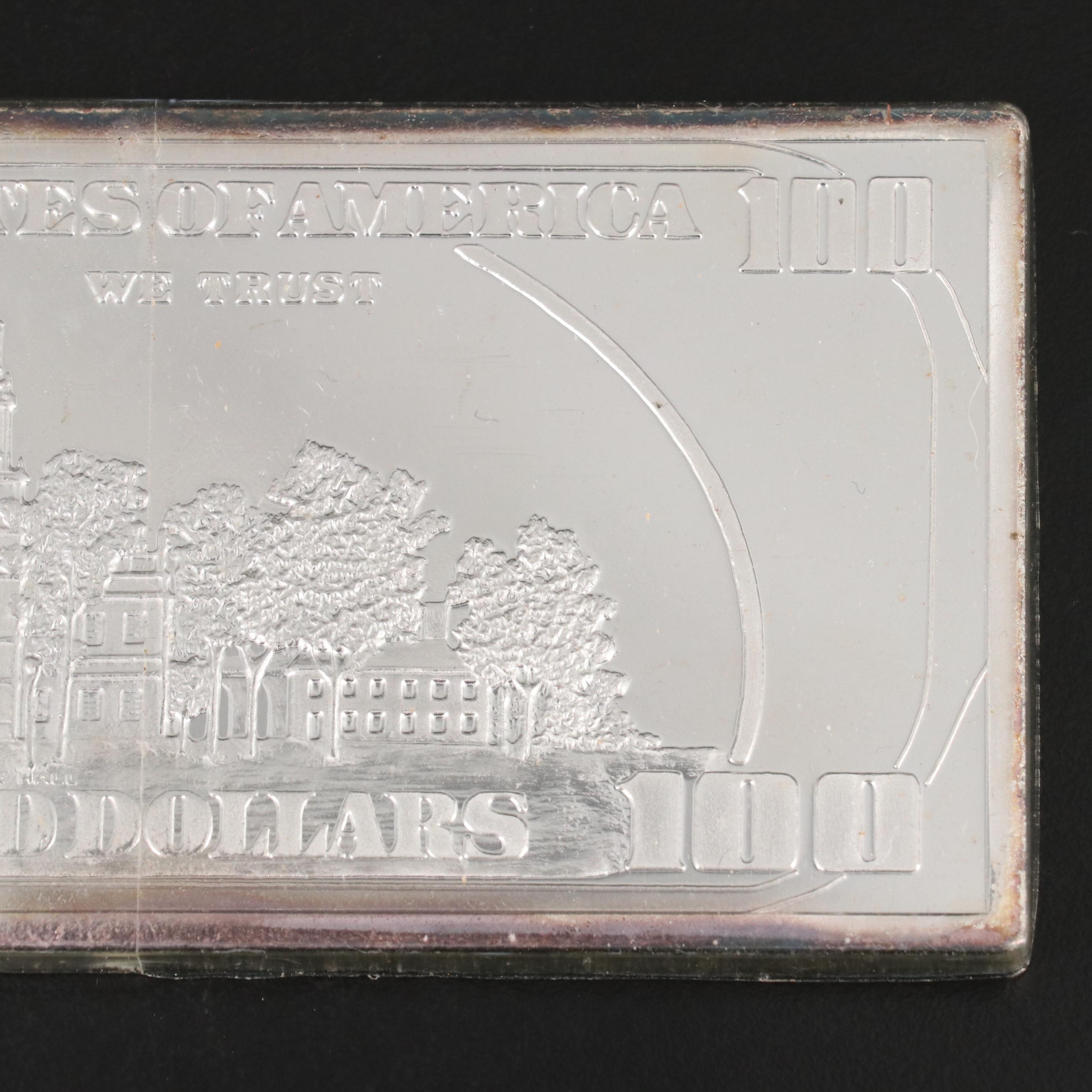 One Hundred Dollar Note Struck on 12 Ounces (One Troy Pound) of .999 Silver