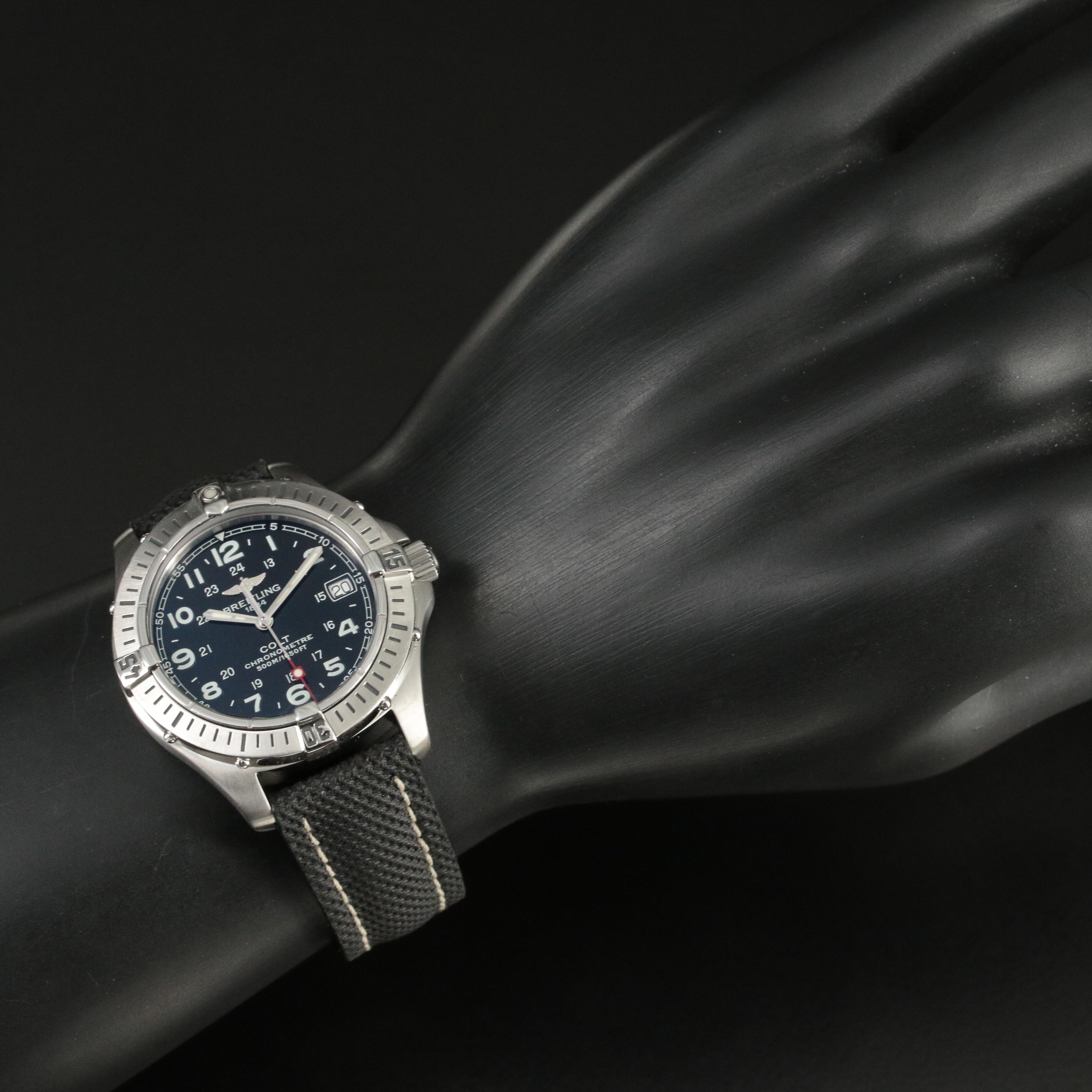 Breitling Colt Steel 500M Black 38MM Quartz Watch