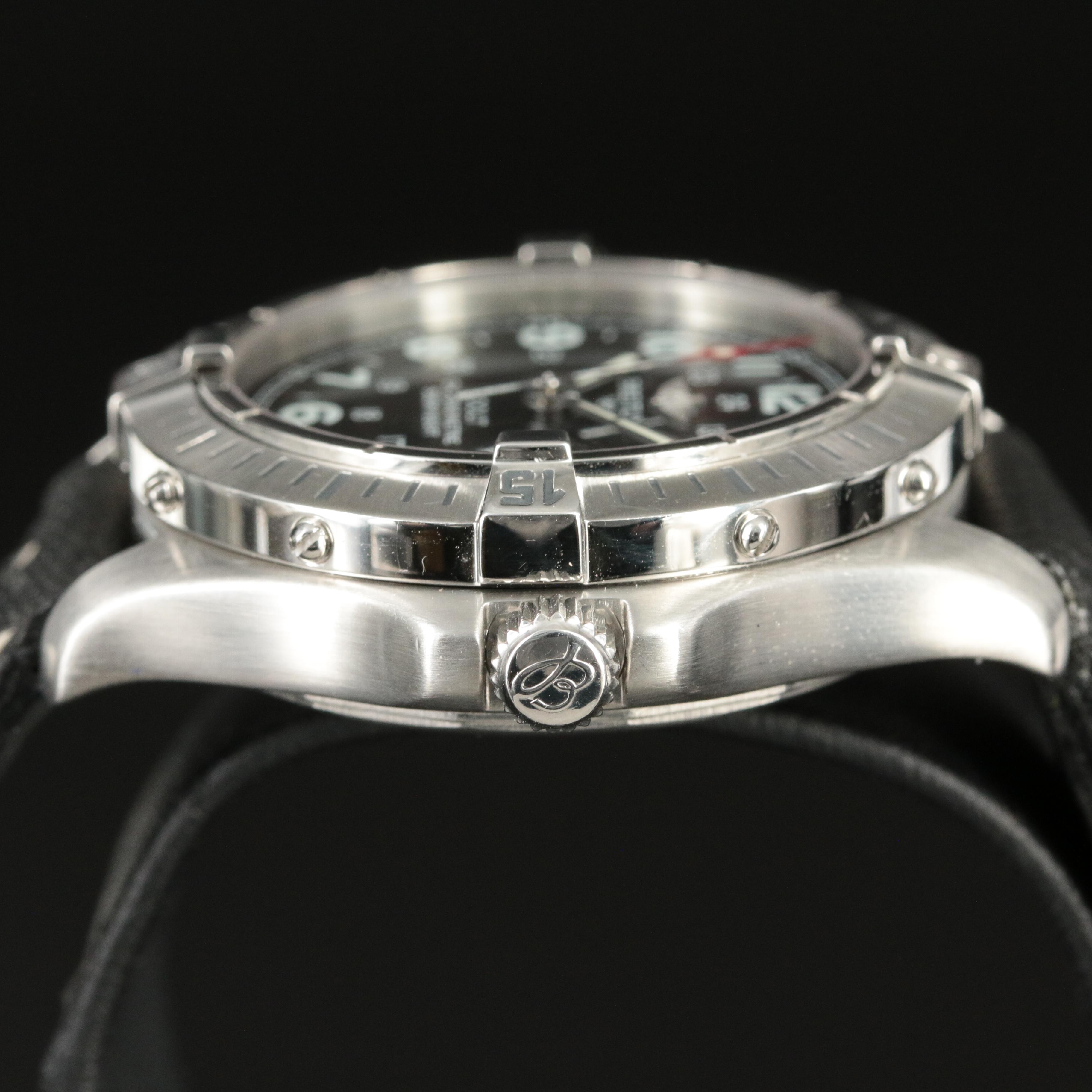 Breitling Colt Steel 500M Black 38MM Quartz Watch