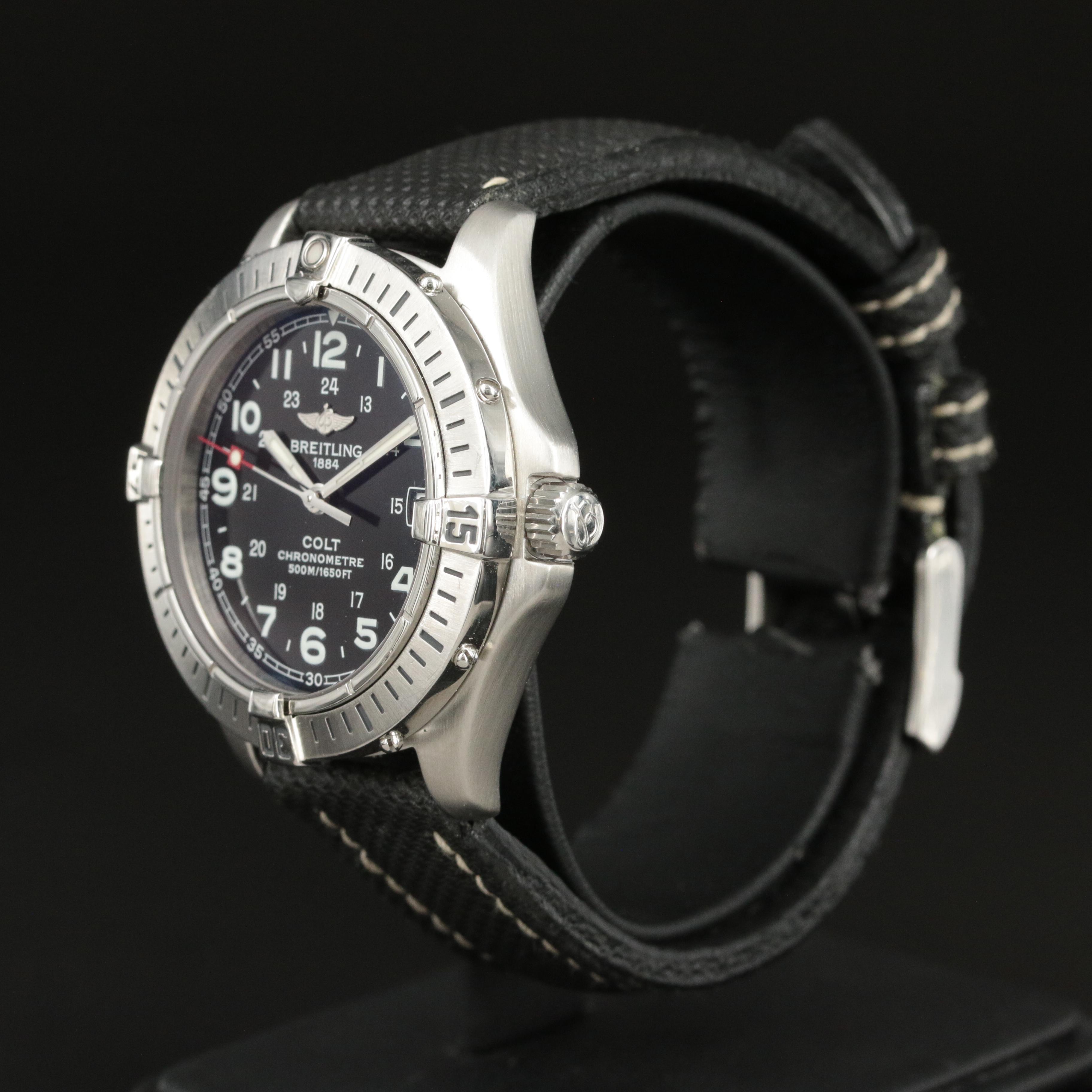 Breitling Colt Steel 500M Black 38MM Quartz Watch