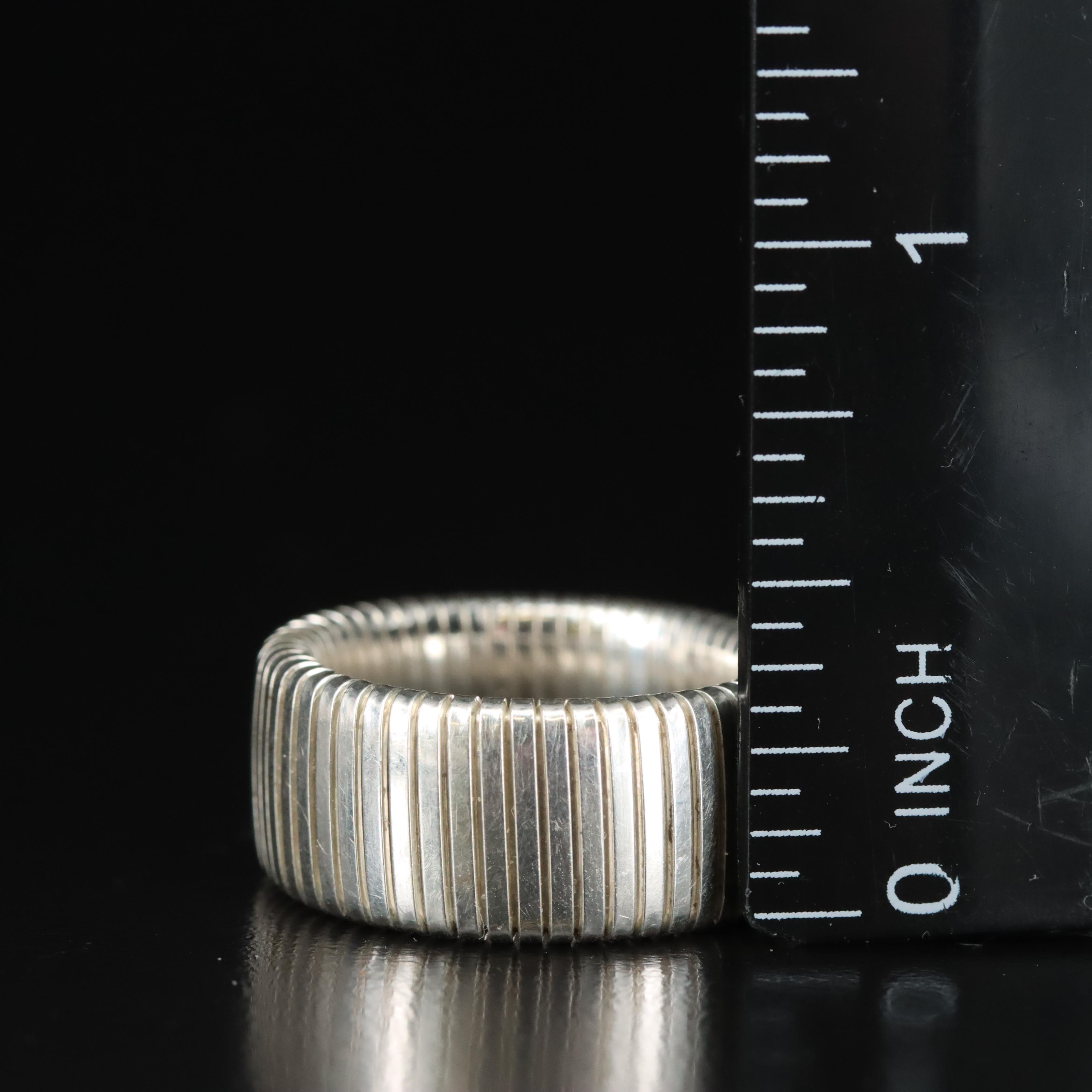 Sterling Tubogas Ring, Bracelet and Necklace Set