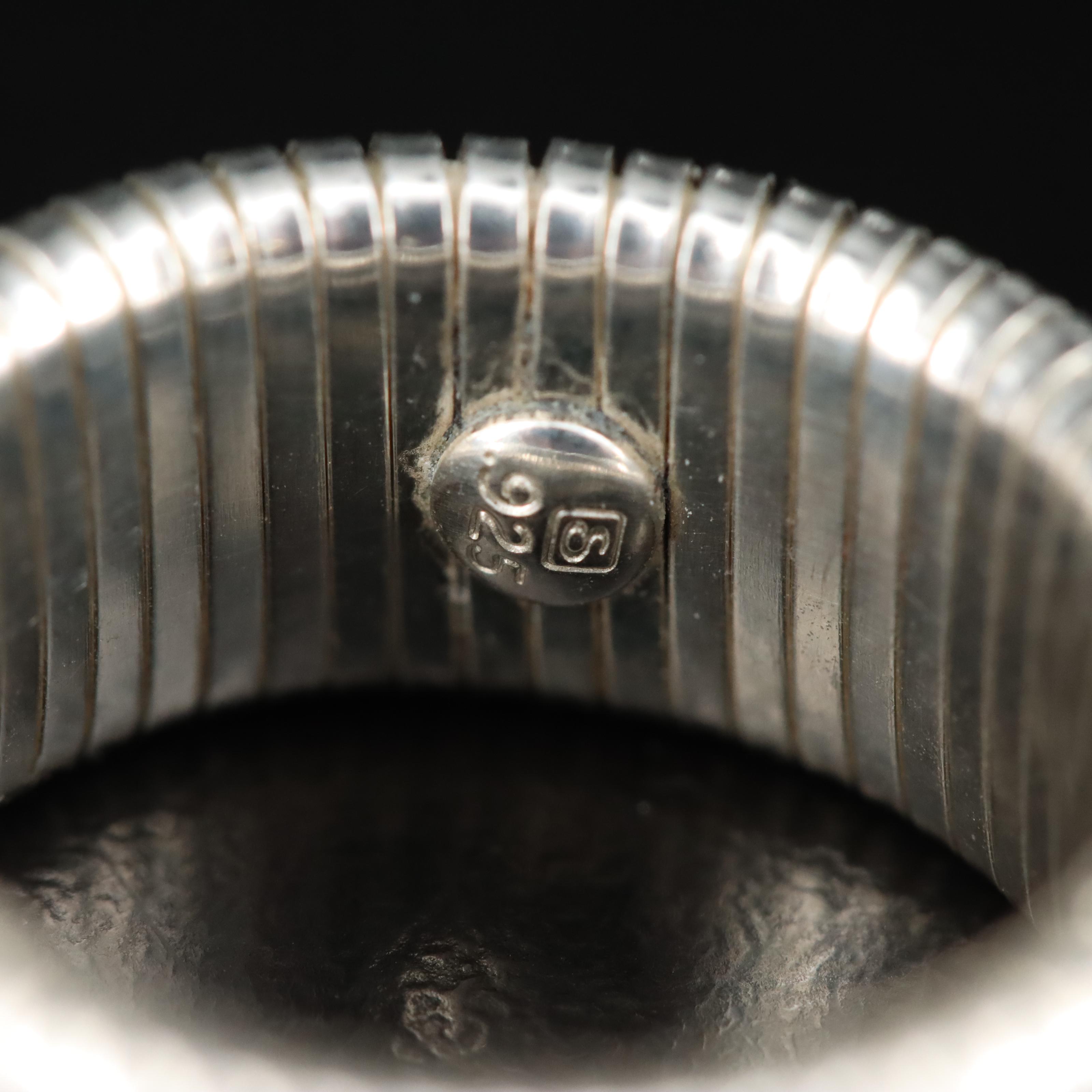 Sterling Tubogas Ring, Bracelet and Necklace Set