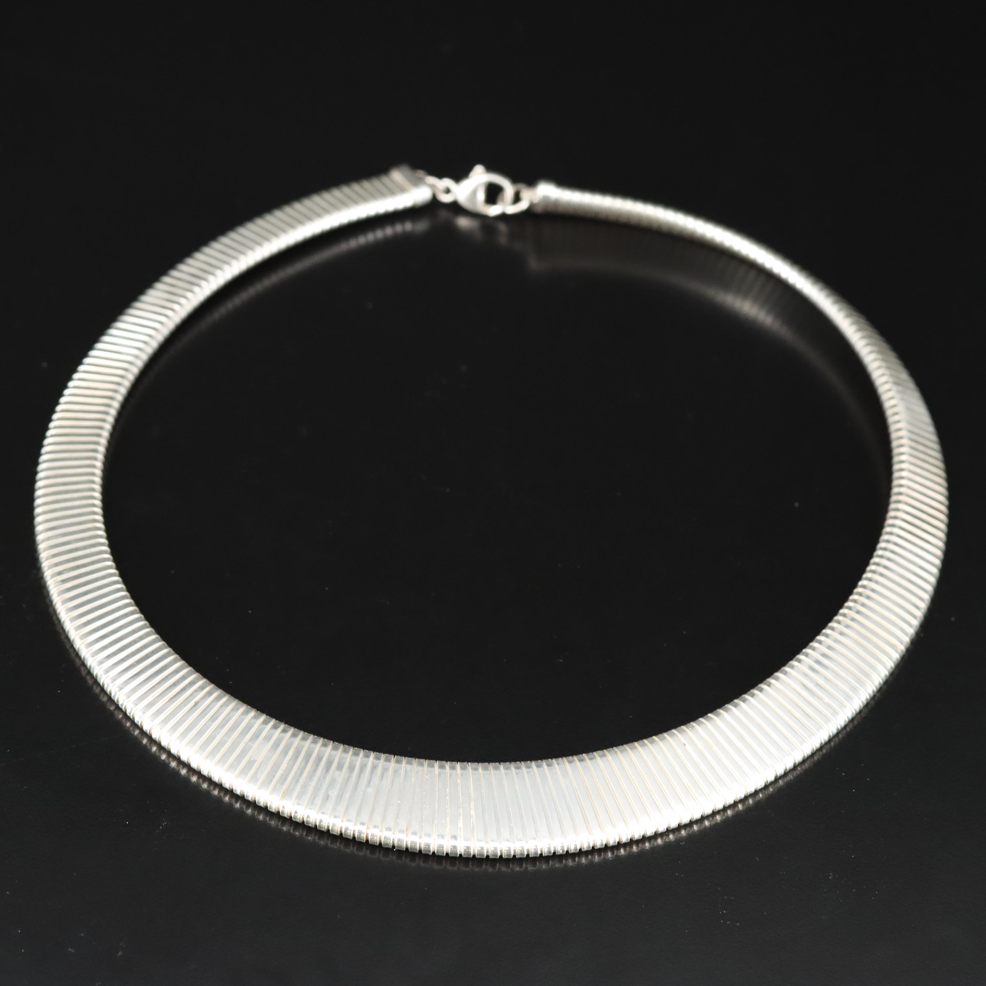 Sterling Tubogas Ring, Bracelet and Necklace Set