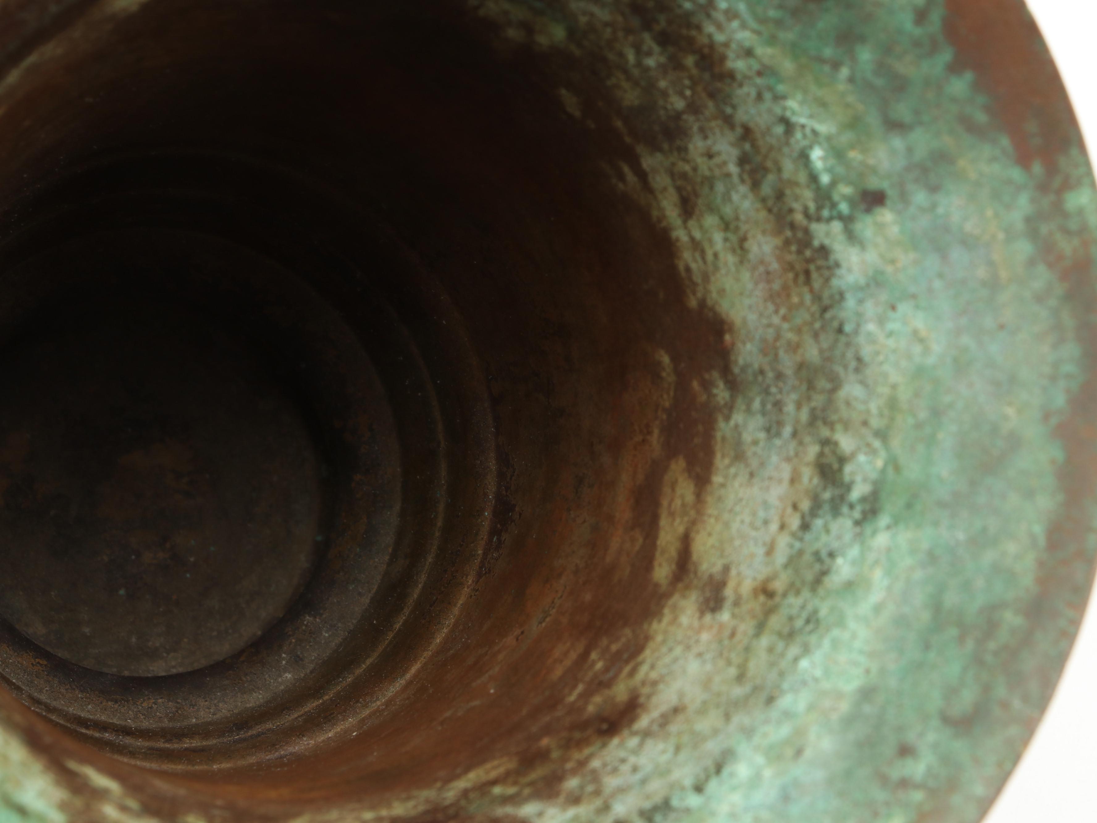 Carl Sorensen Art Deco Verdigris Bronze Vase, Early 20th Century