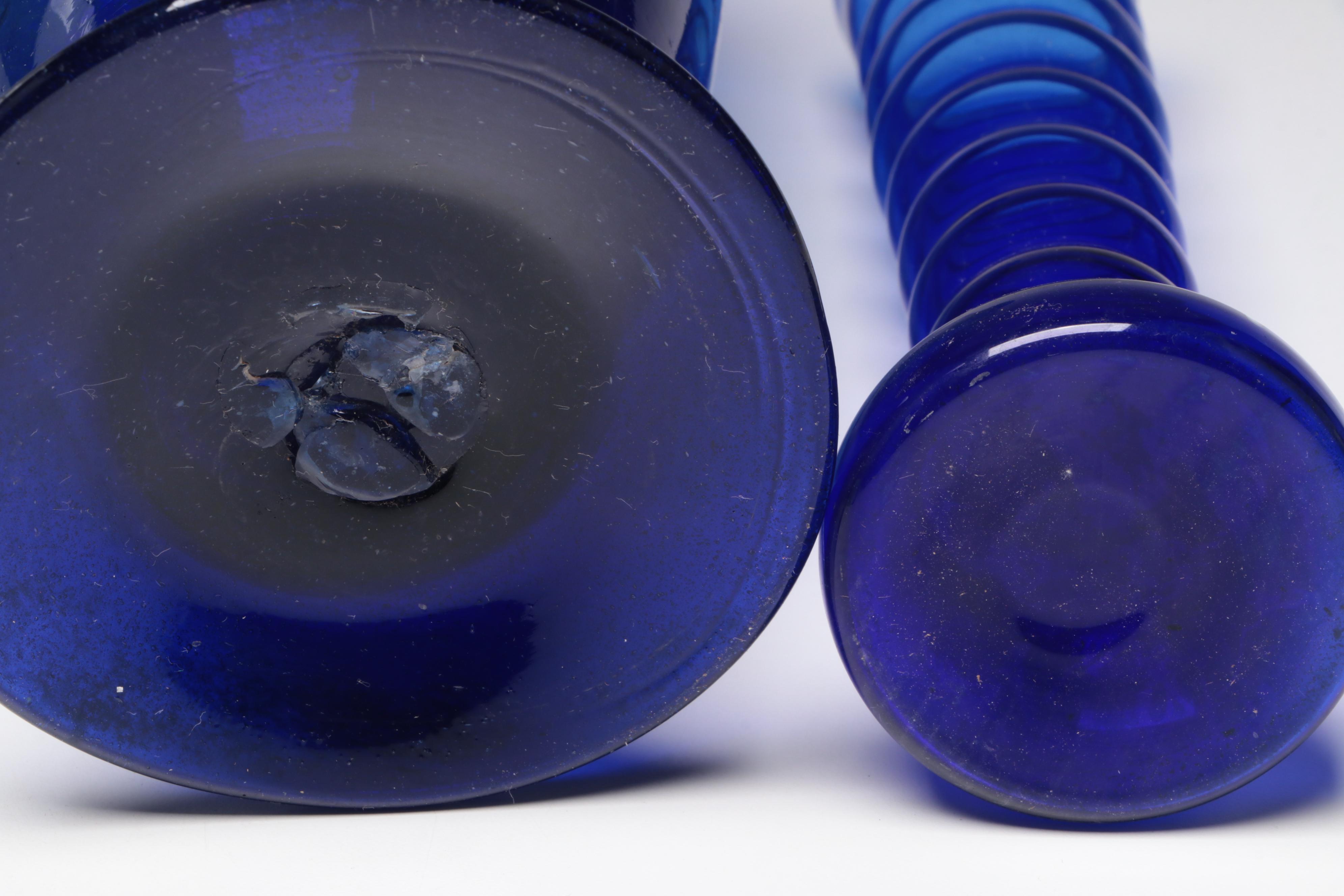 Uranium Glass Bowl with Other Vases, Pitcher, Candle Holder and Plate