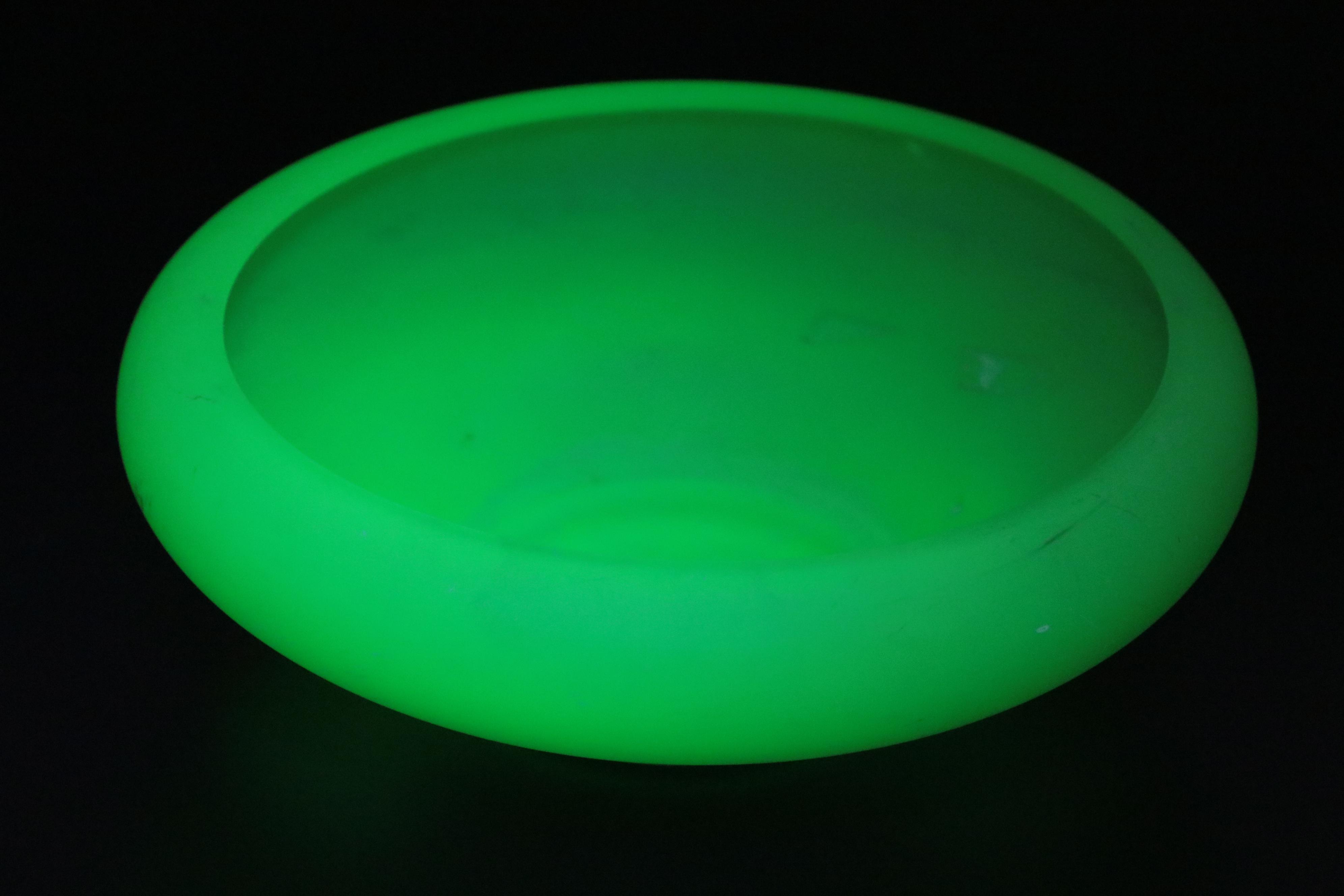 Uranium Glass Bowl with Other Vases, Pitcher, Candle Holder and Plate