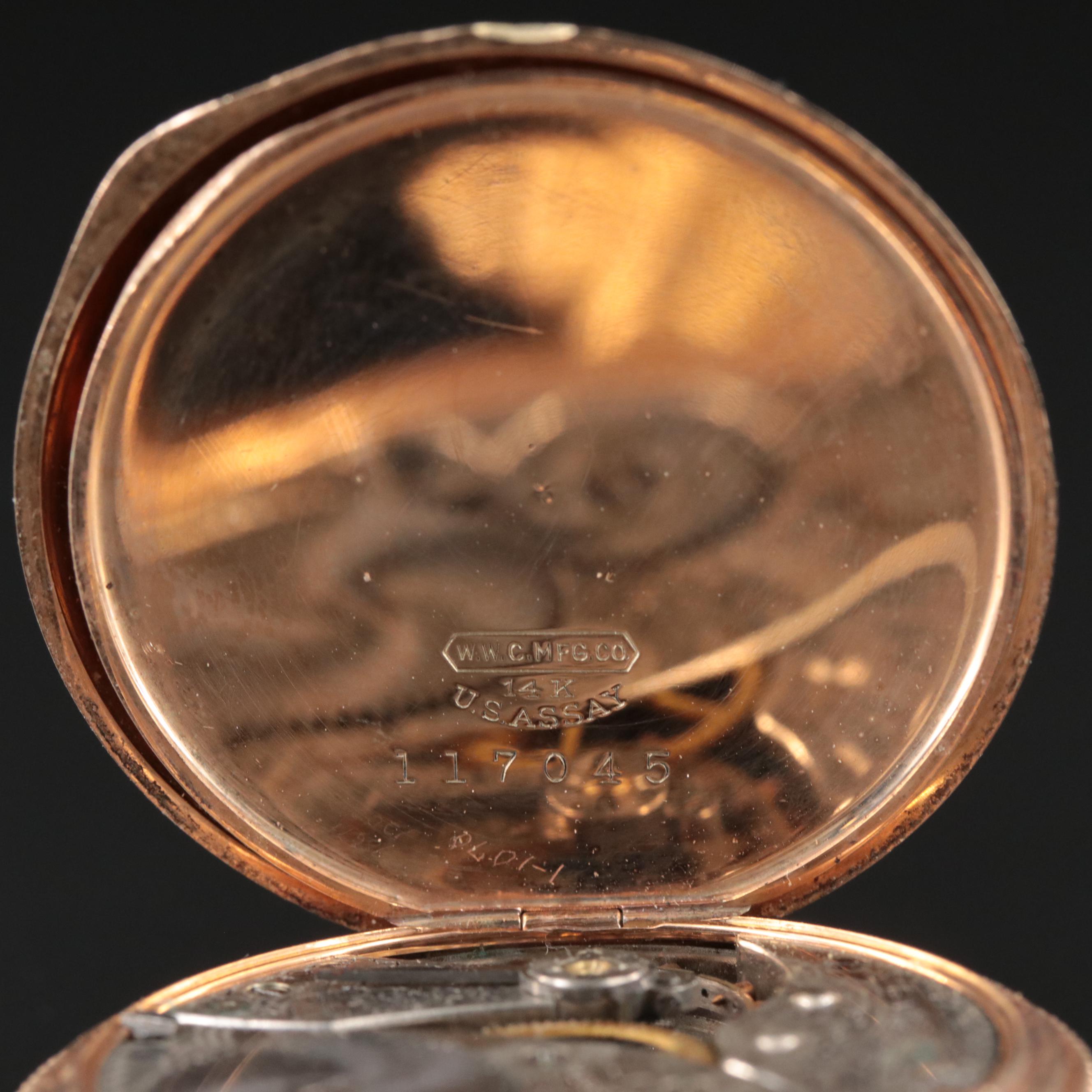 14K Elgin Diamond Hunting Case Pocket Watch