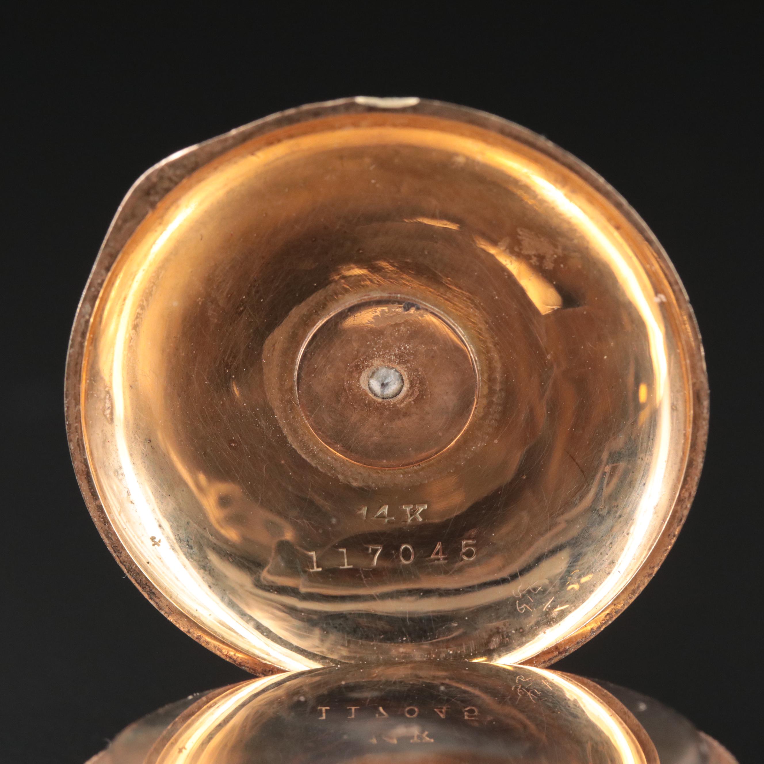 14K Elgin Diamond Hunting Case Pocket Watch