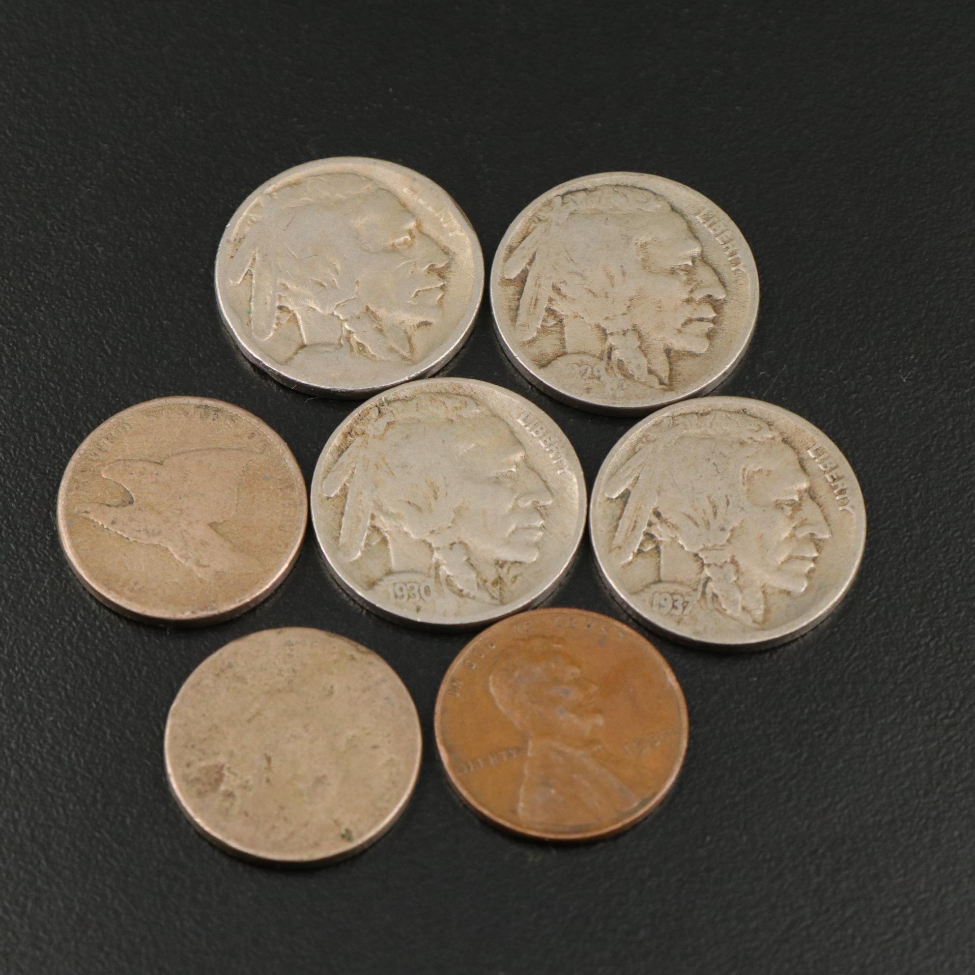 Collection of Twenty-Four United States Copper and Silver Coins