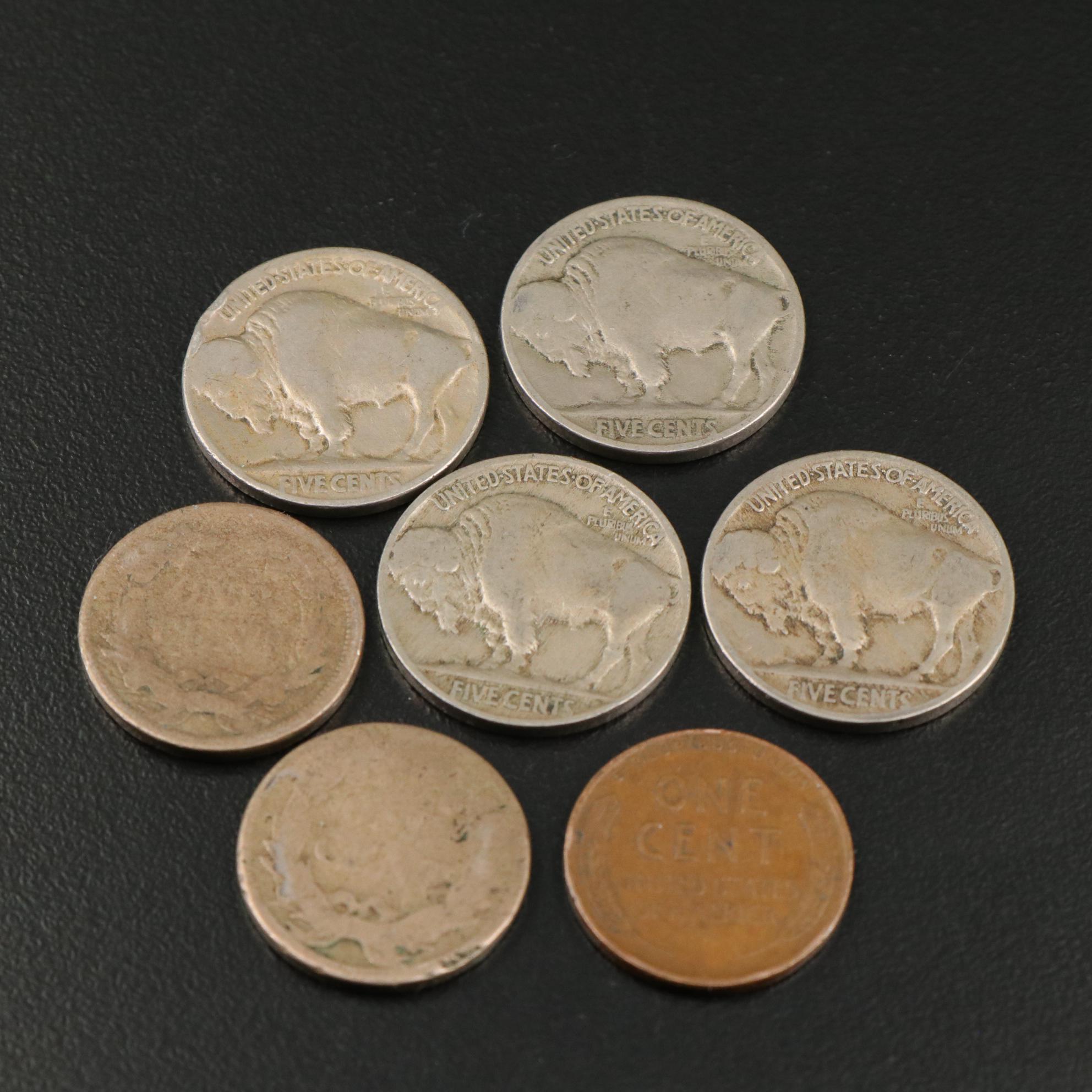 Collection of Twenty-Four United States Copper and Silver Coins