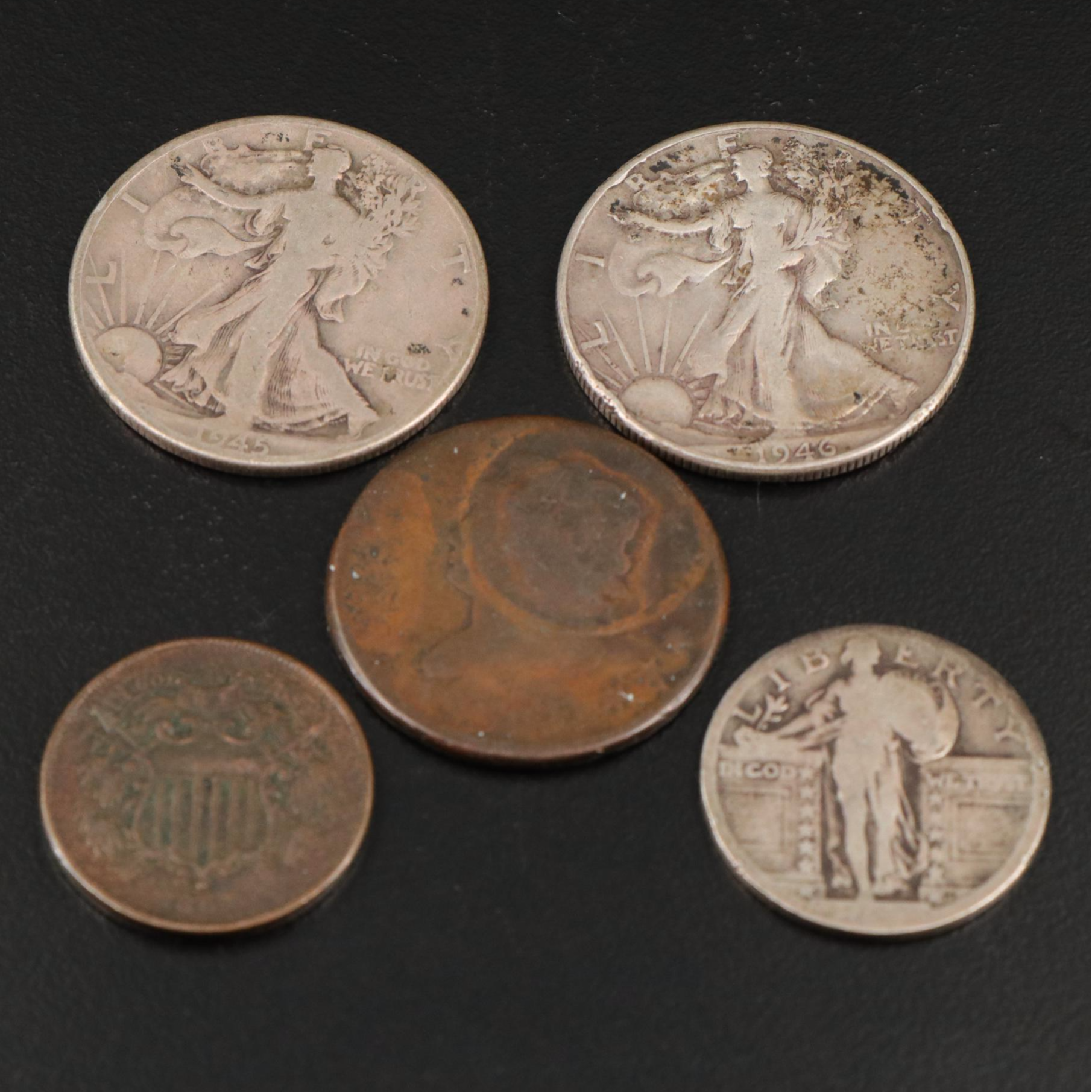 Collection of Twenty-Four United States Copper and Silver Coins