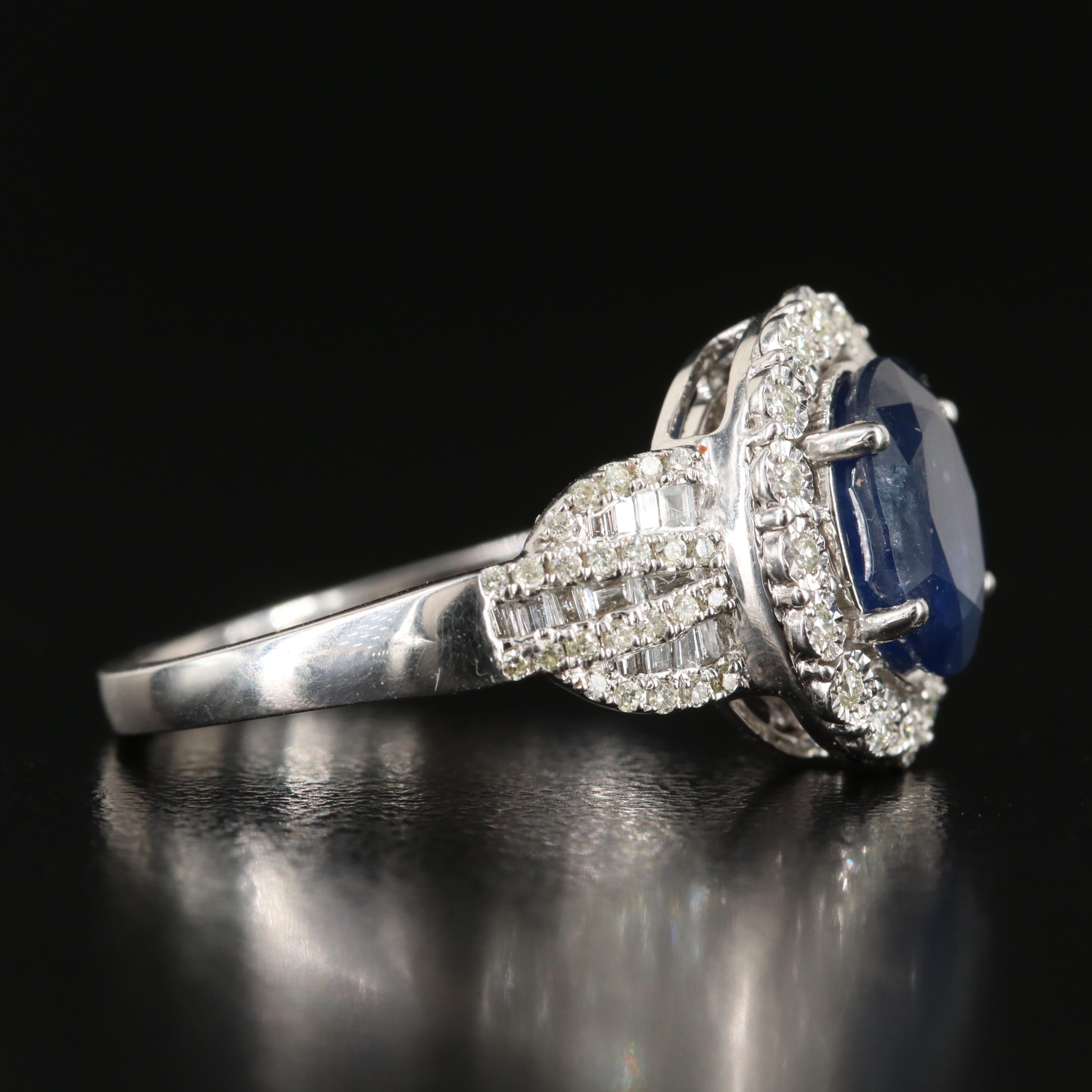 EFFY 14K 1.90 CT Sapphire and Diamond Ring