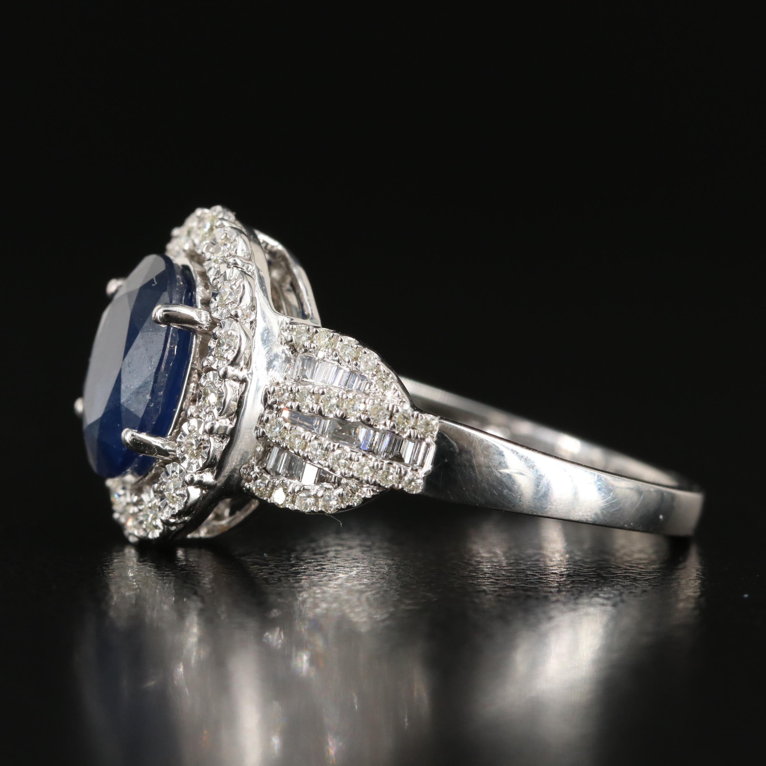 EFFY 14K 1.90 CT Sapphire and Diamond Ring