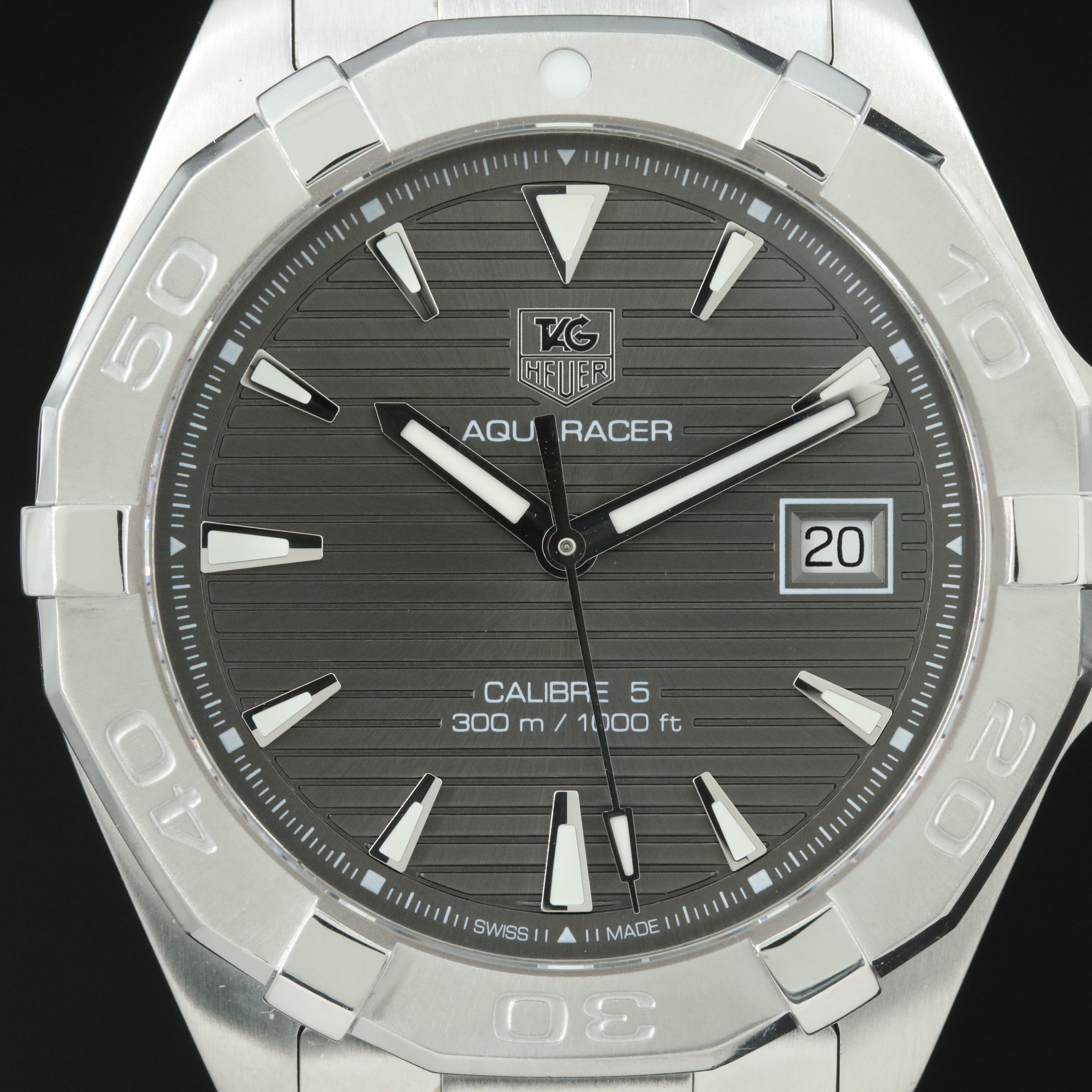 TAG Heuer Aquaracer Grey Steel Calibre 5 40.5MM Automatic Watch