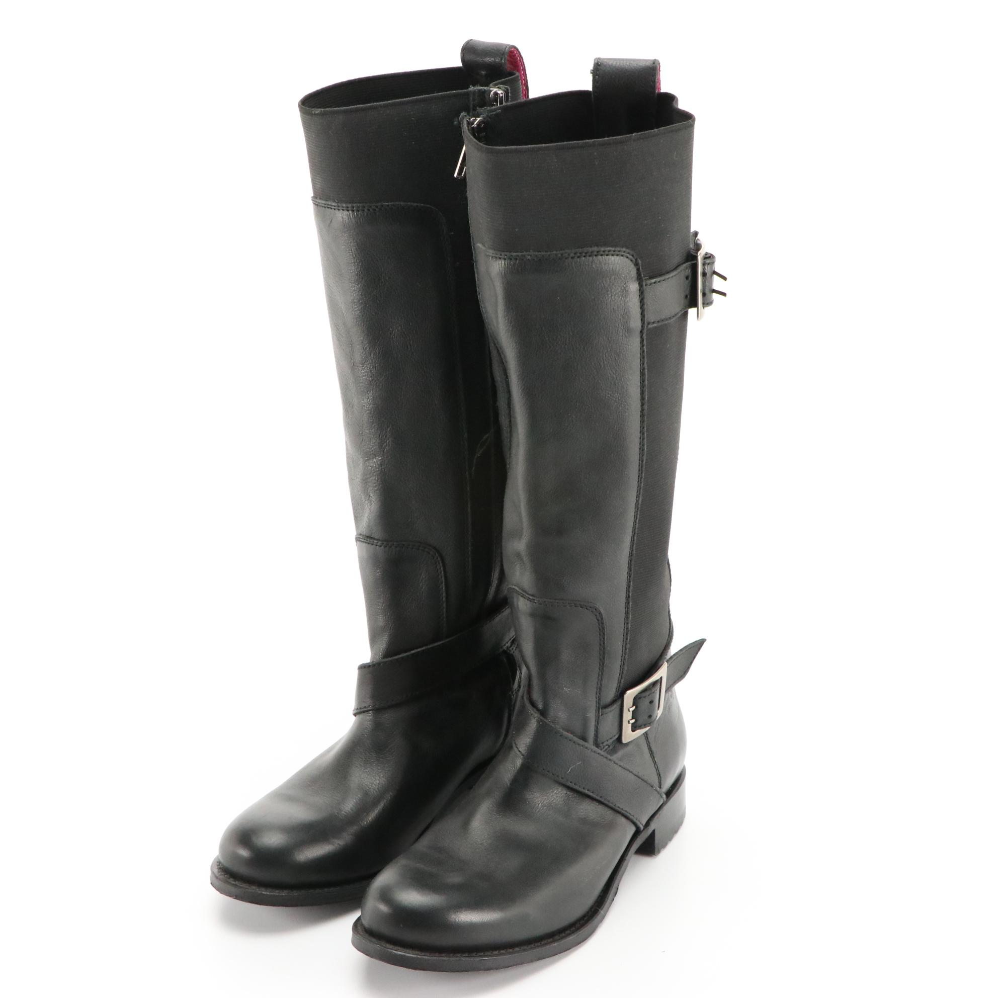 Juicy Couture Leather Harness Boots and Faux Fur Wedge Boots