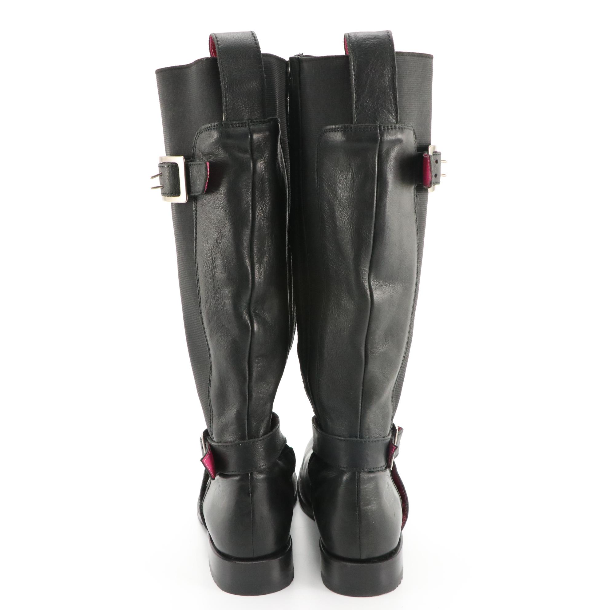 Juicy Couture Leather Harness Boots and Faux Fur Wedge Boots