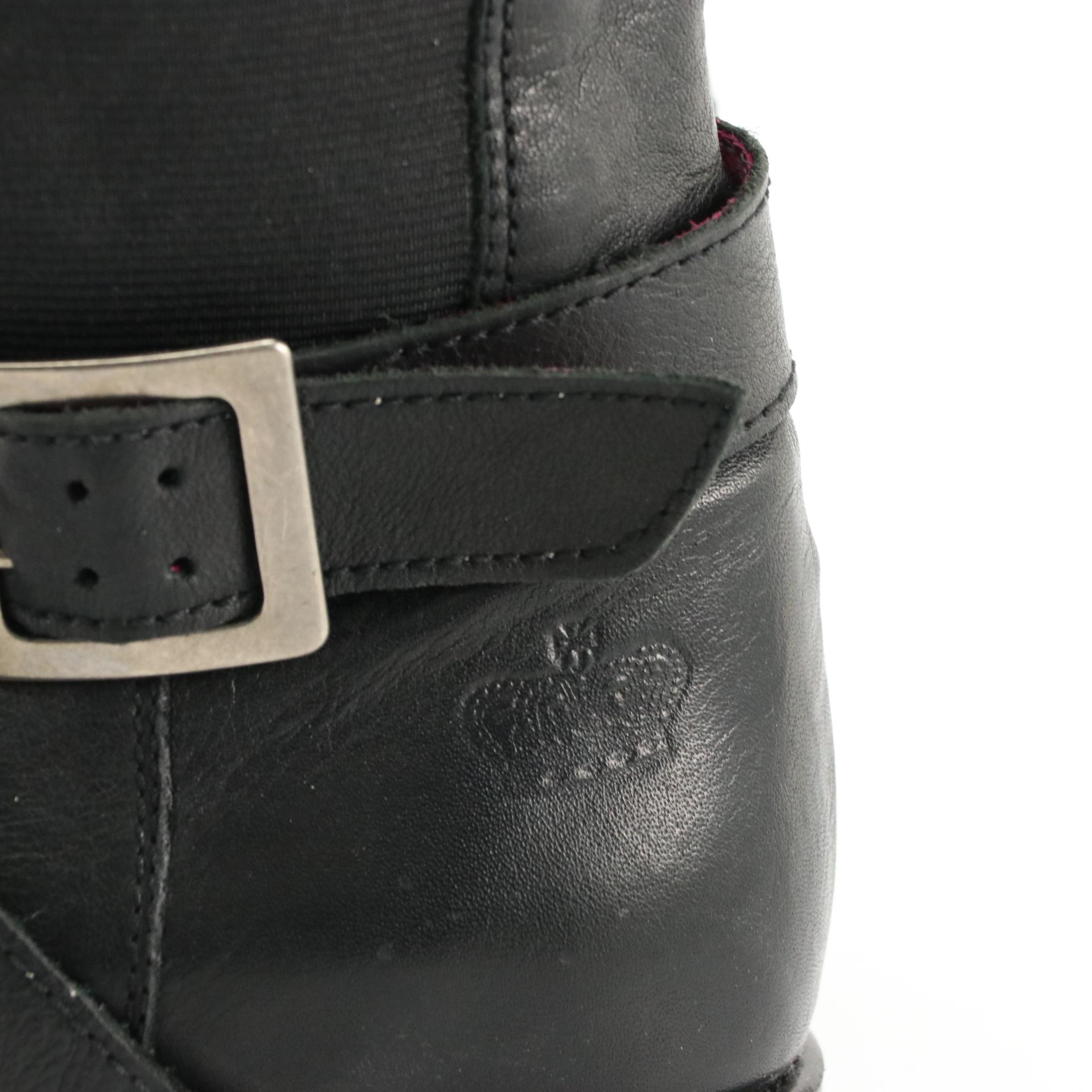 Juicy Couture Leather Harness Boots and Faux Fur Wedge Boots