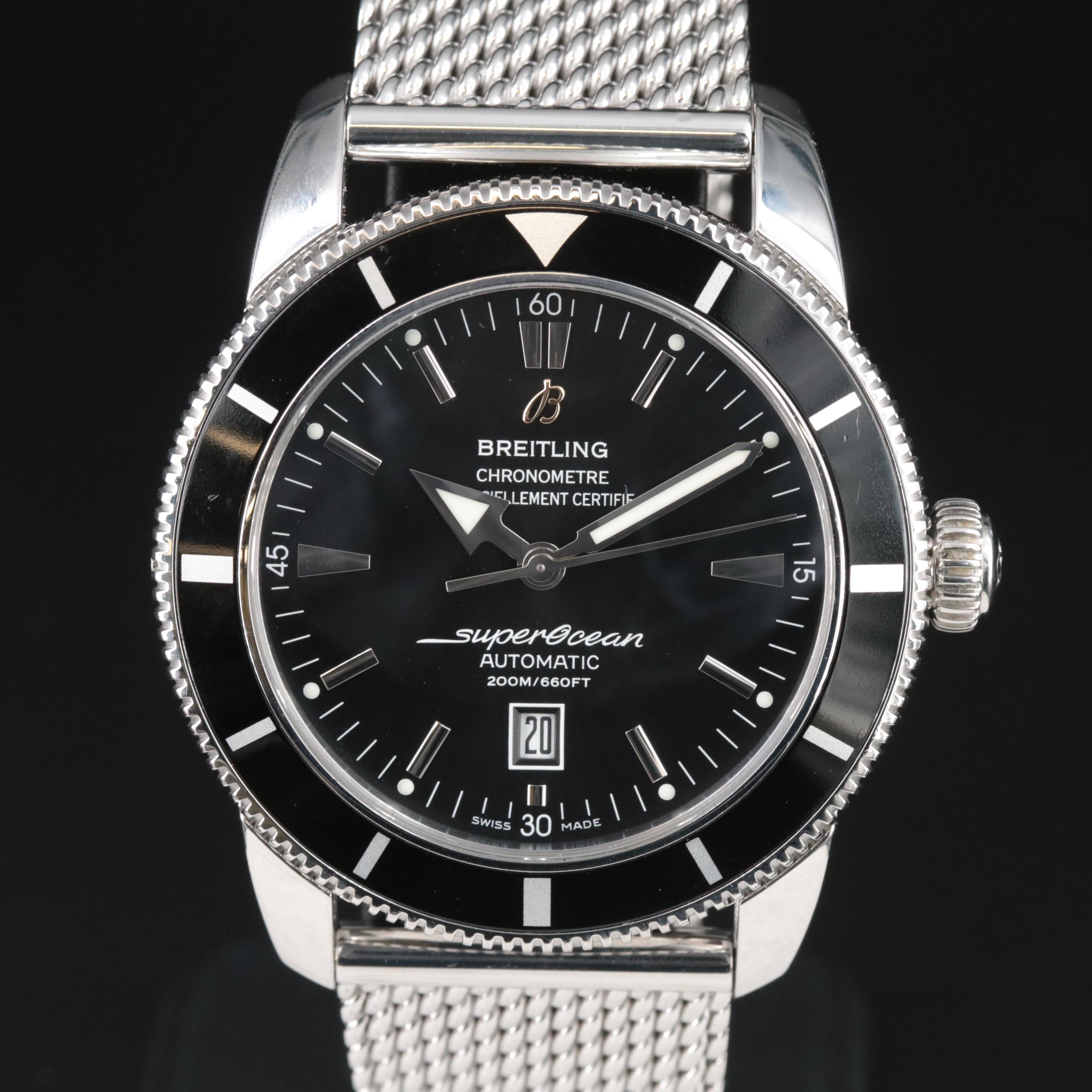 Breitling SuperOcean Heritage 46 Black Steel Automatic Watch