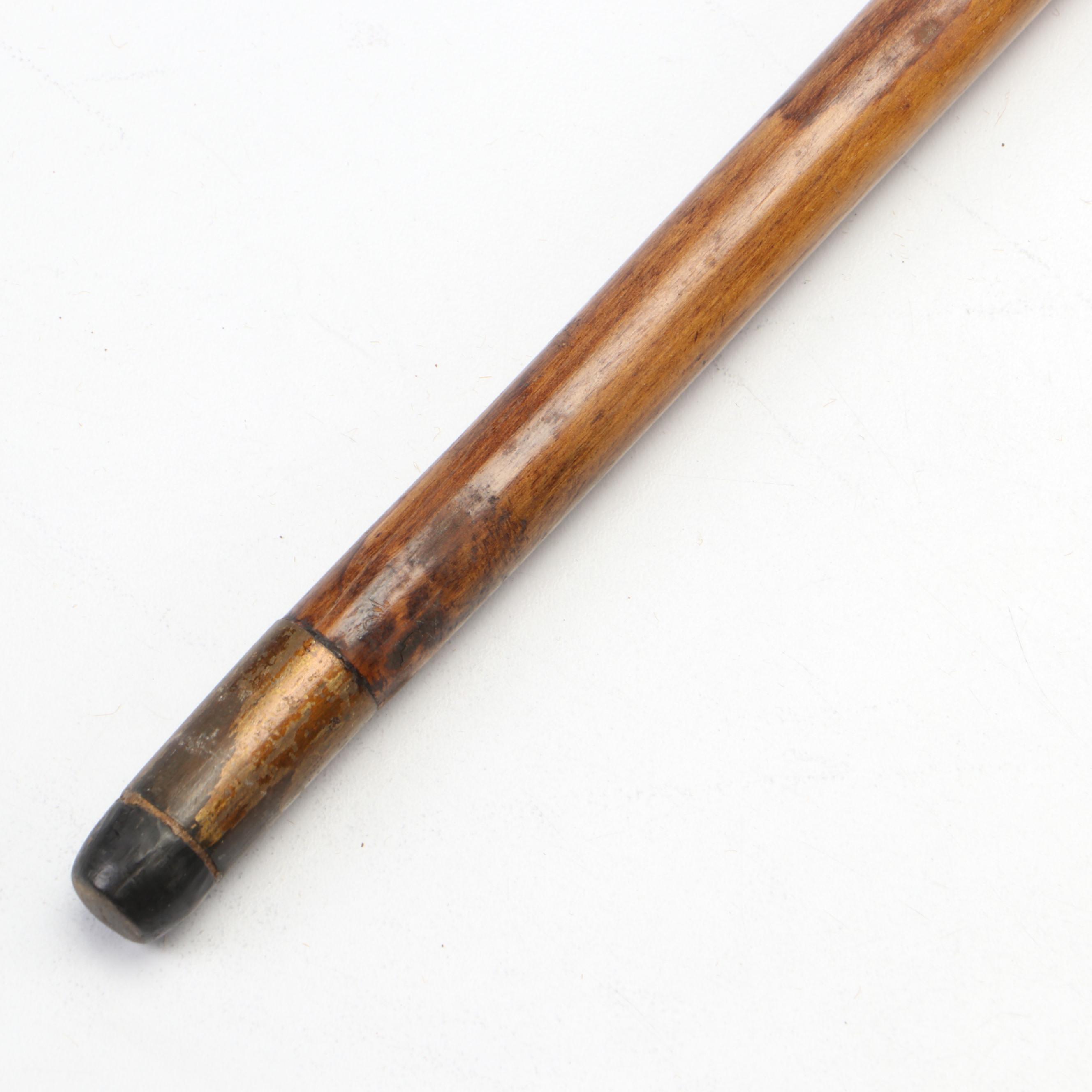 Appalachian Folk Art Carved Wooden Rattlesnake Cane