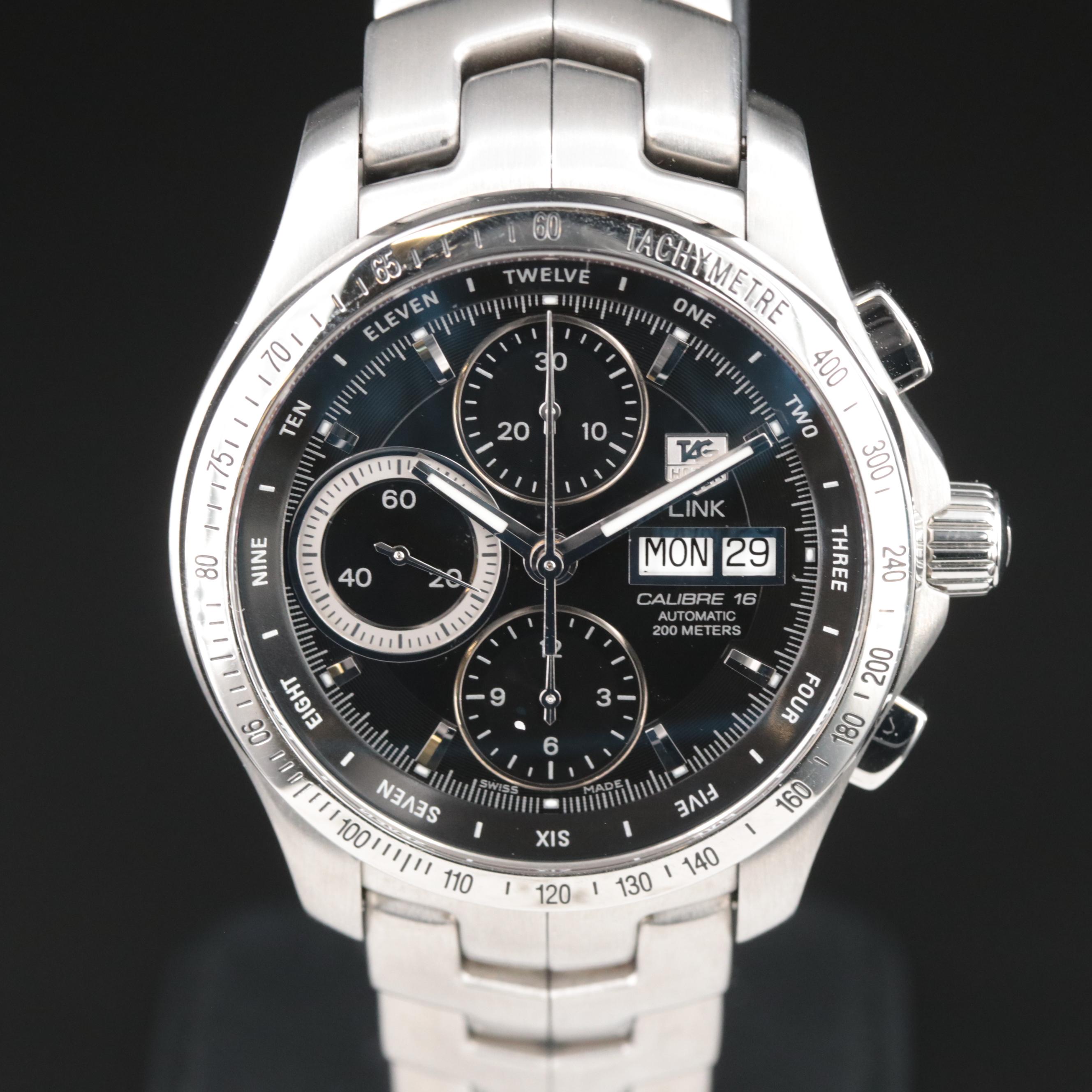 TAG Heuer Link Chronograph Calibre 16 Black Automatic Watch