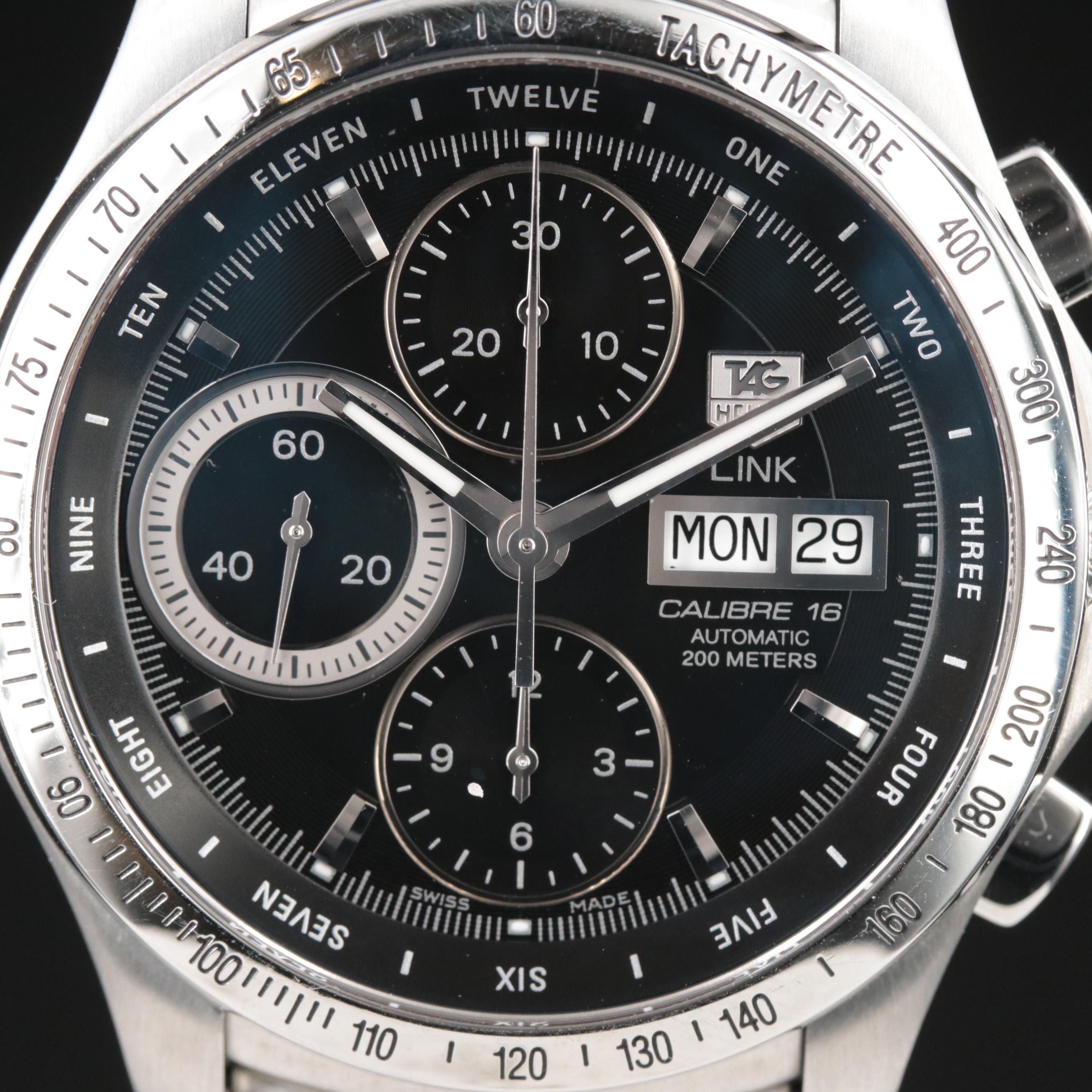 TAG Heuer Link Chronograph Calibre 16 Black Automatic Watch