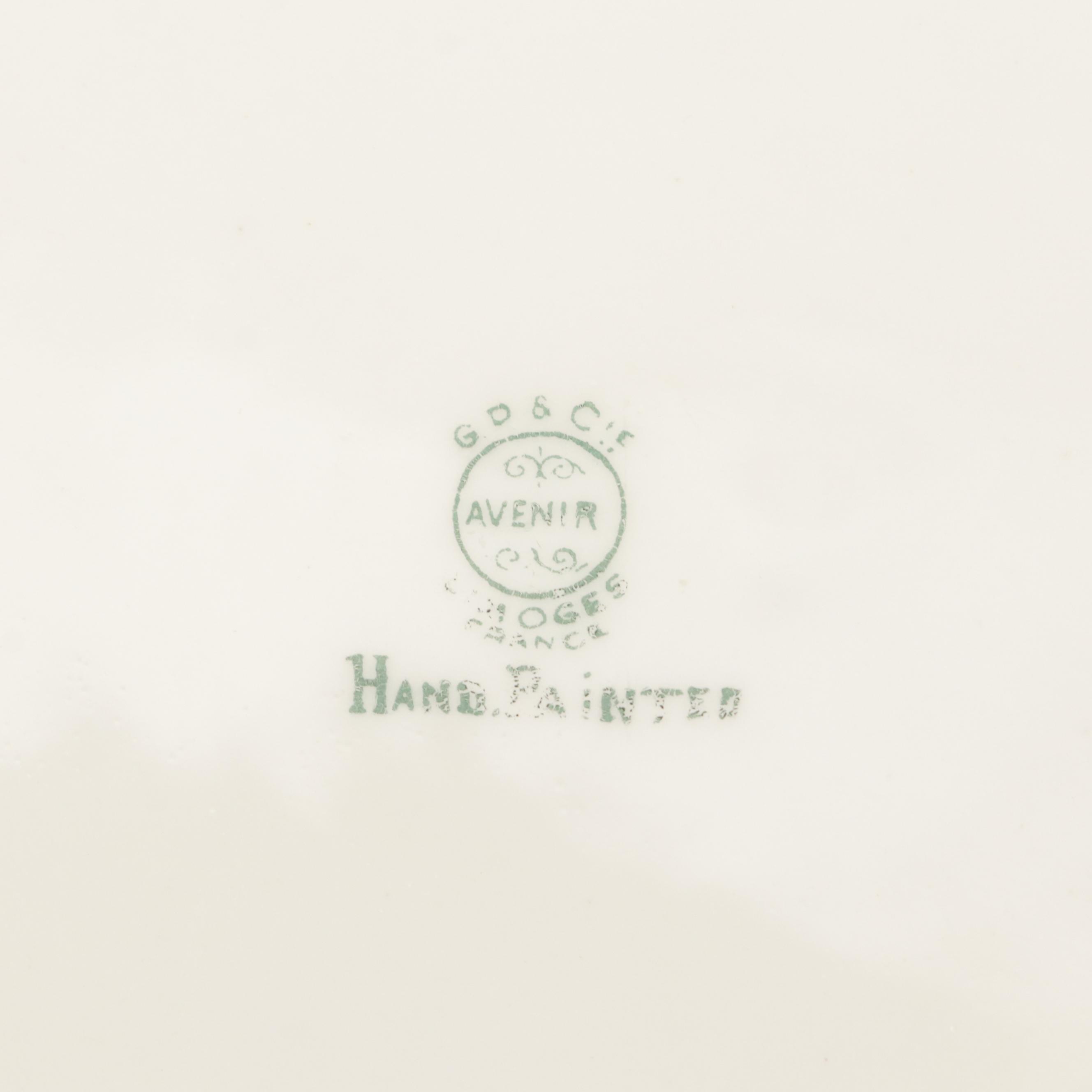 German Porcelain Hand-Painted Dish, Late 19th/ Early 20th Century