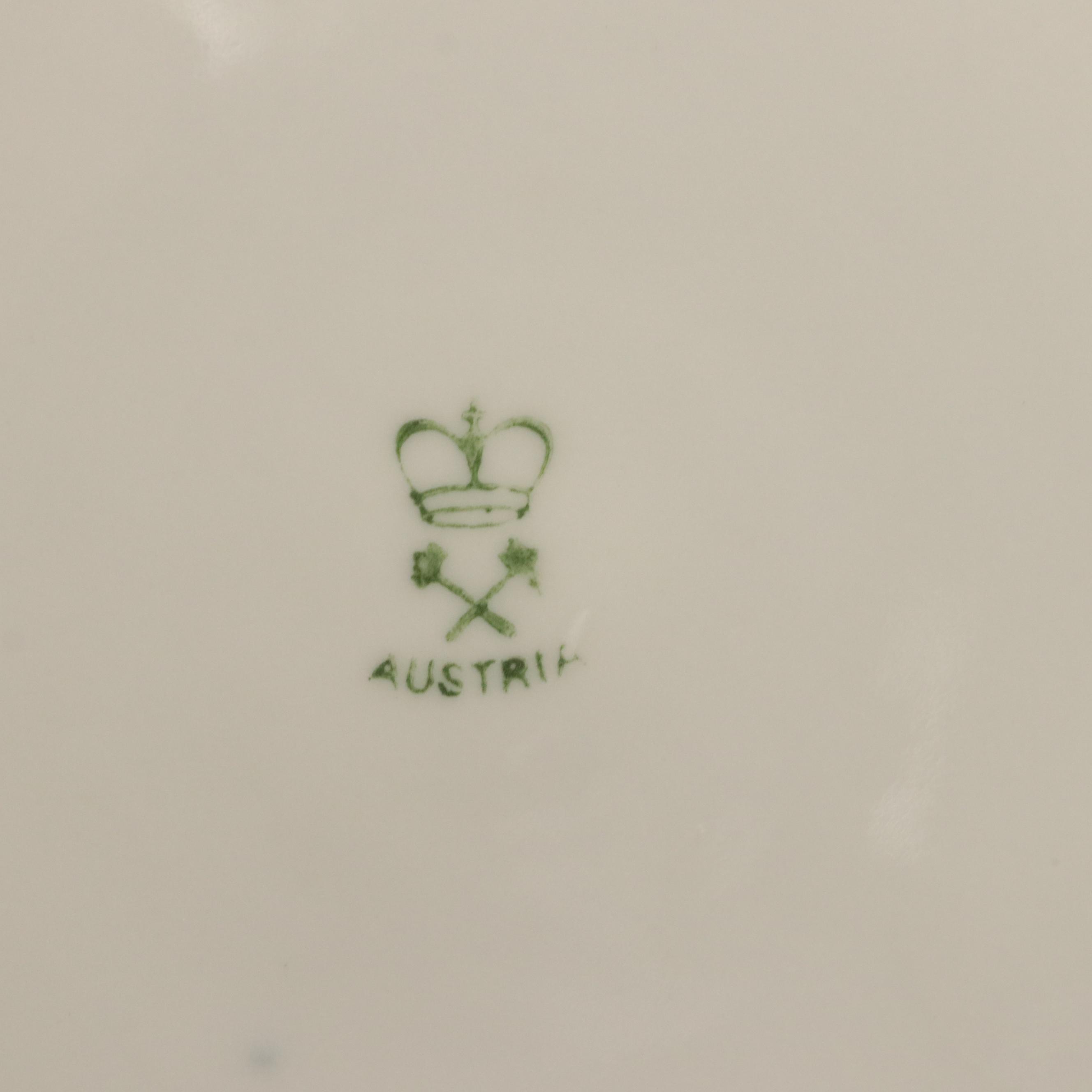 German Porcelain Hand-Painted Dish, Late 19th/ Early 20th Century