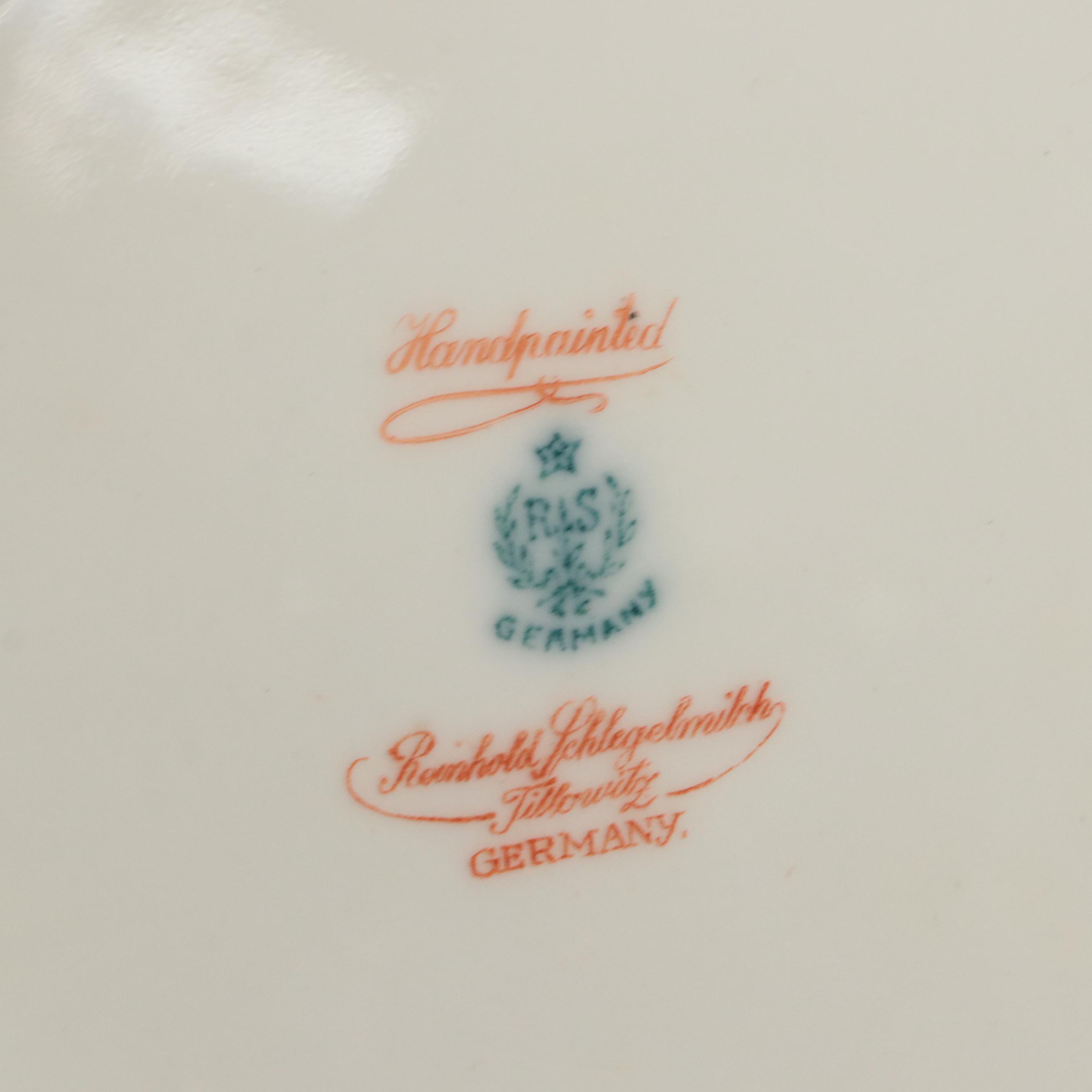 German Porcelain Hand-Painted Dish, Late 19th/ Early 20th Century