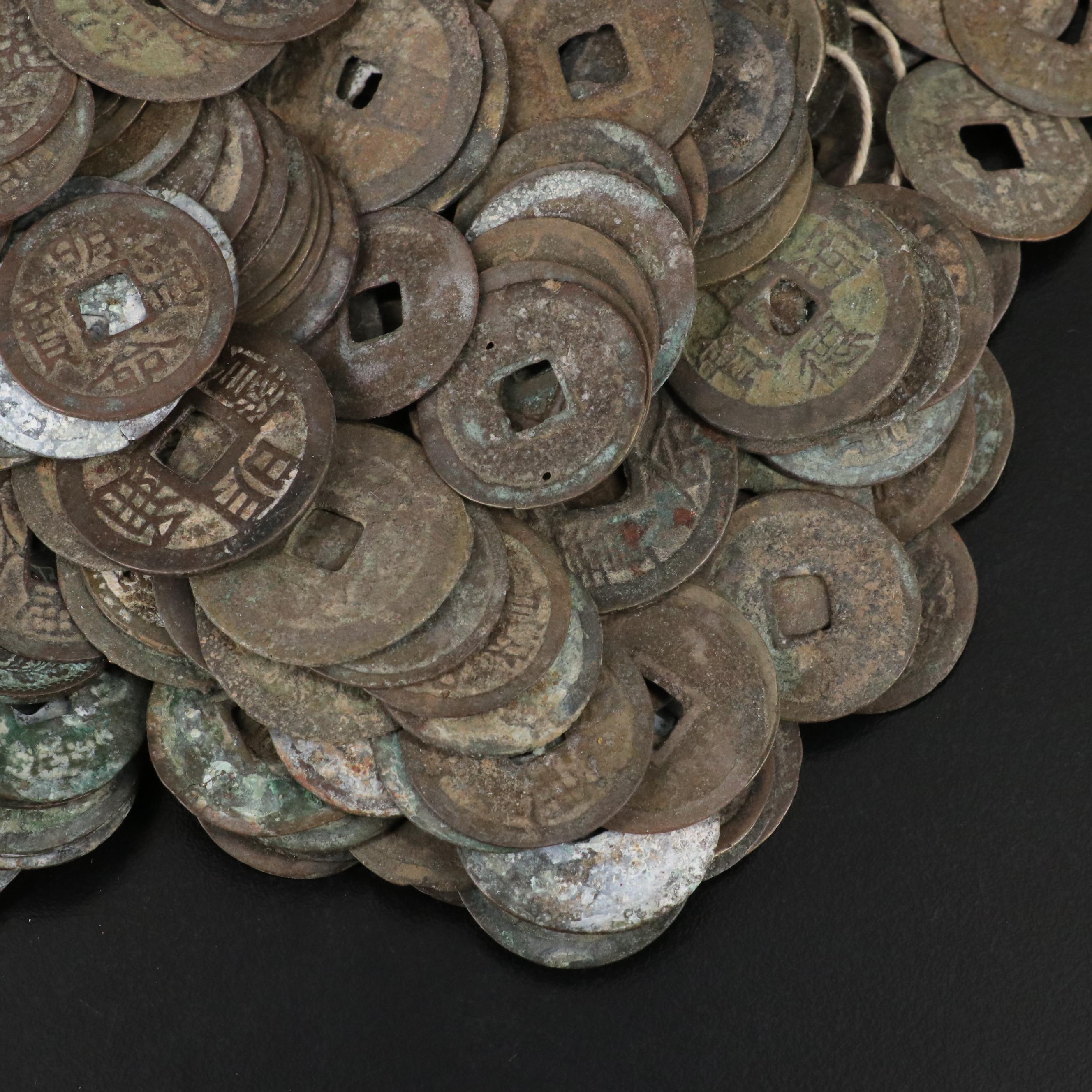 Collection of More Than 370 Chinese Cash Coins