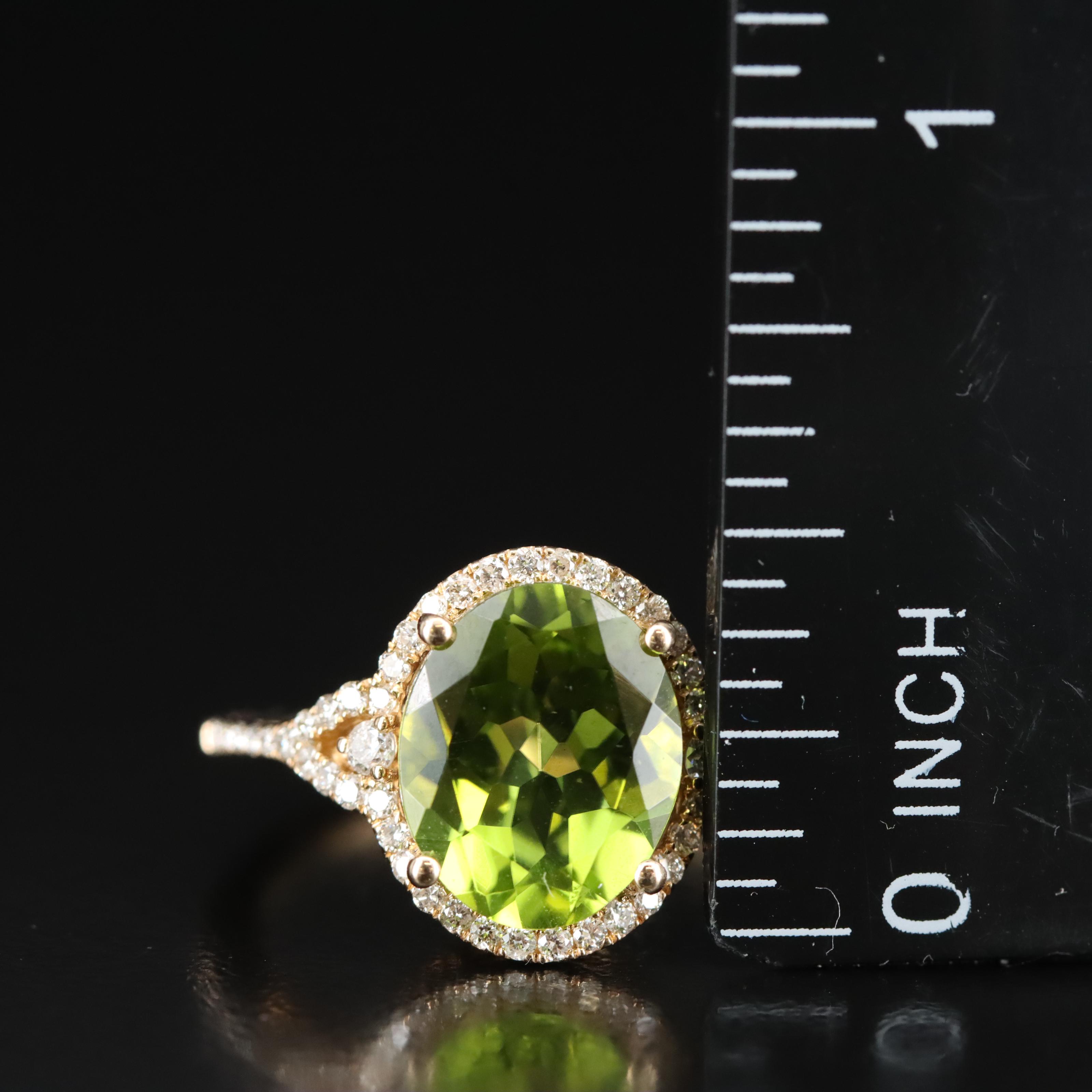 EFFY 14K Peridot and Diamond Ring