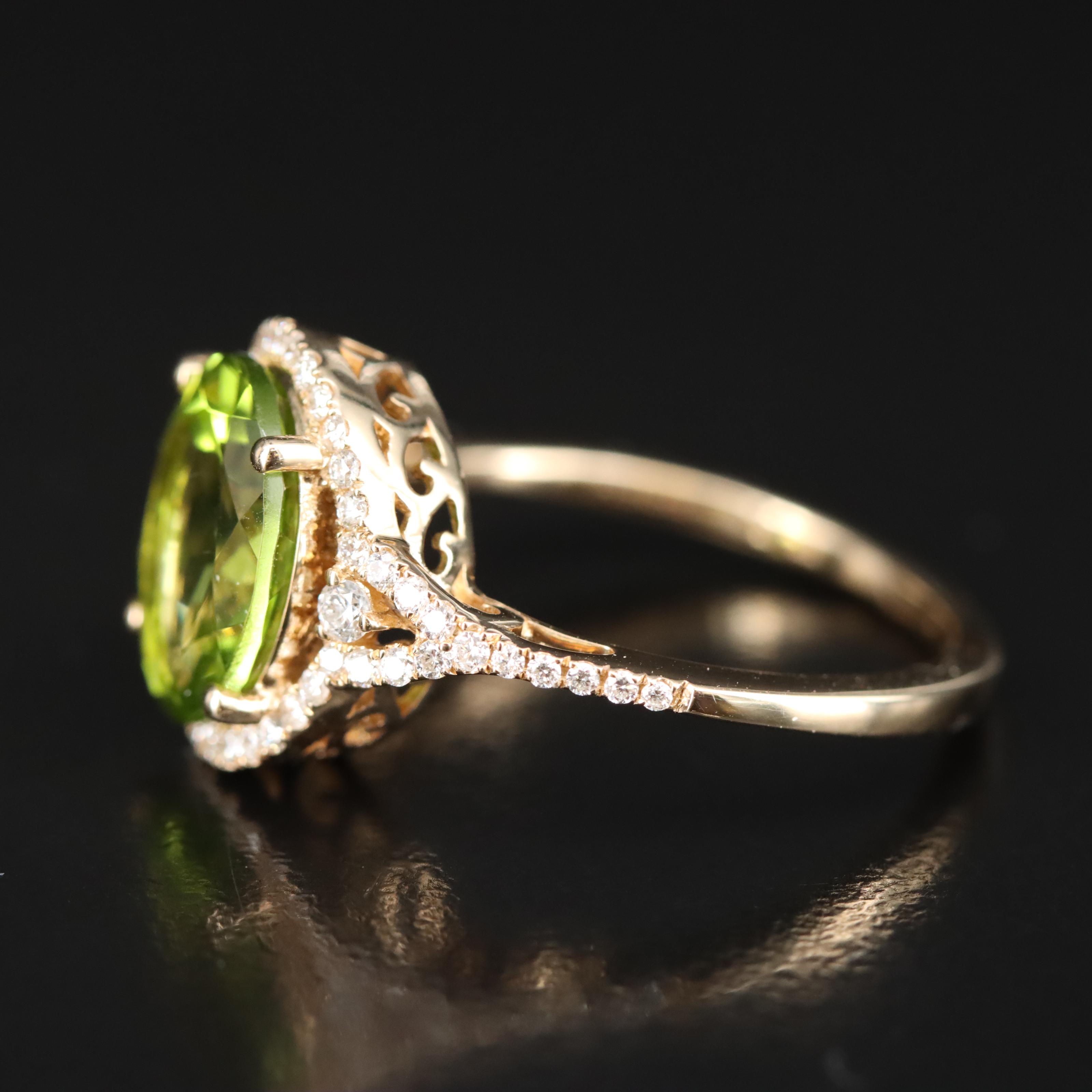 EFFY 14K Peridot and Diamond Ring